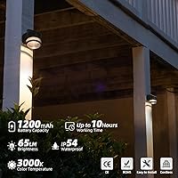 Vista 3 de HFVLITE Luz de Pared Solar Al Aire Libre del Atardecer al Amanecer, Aplique de Pared de Aluminio IP54 Impermeable, Luz Decorativa LED Sin Cable