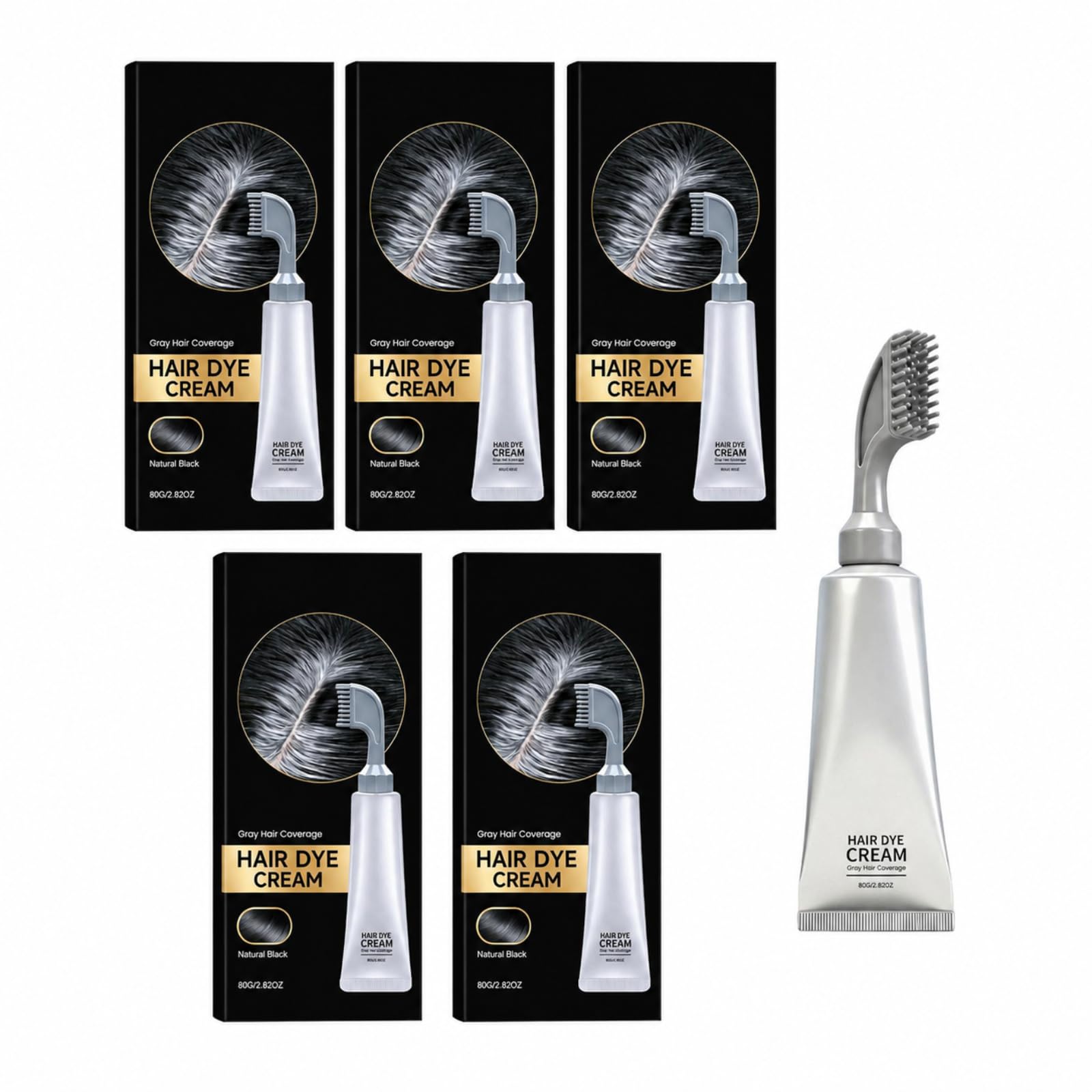 3-in-1 Haarfärbemittel mit integrierter Bürste, kein Mischen, für Frauen