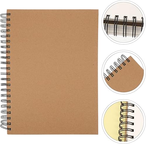 Miniatura 6 de VICASKY Cuaderno de bocetos en espiral, tapa de estraft, bloc de bocetos en blanco, cuaderno de bocetos a granel, bocetos con alambre para dibujar