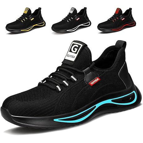 Steel Toe Shoes for Men Lightweight Work Shoes Air Cushion Construction Industrial...