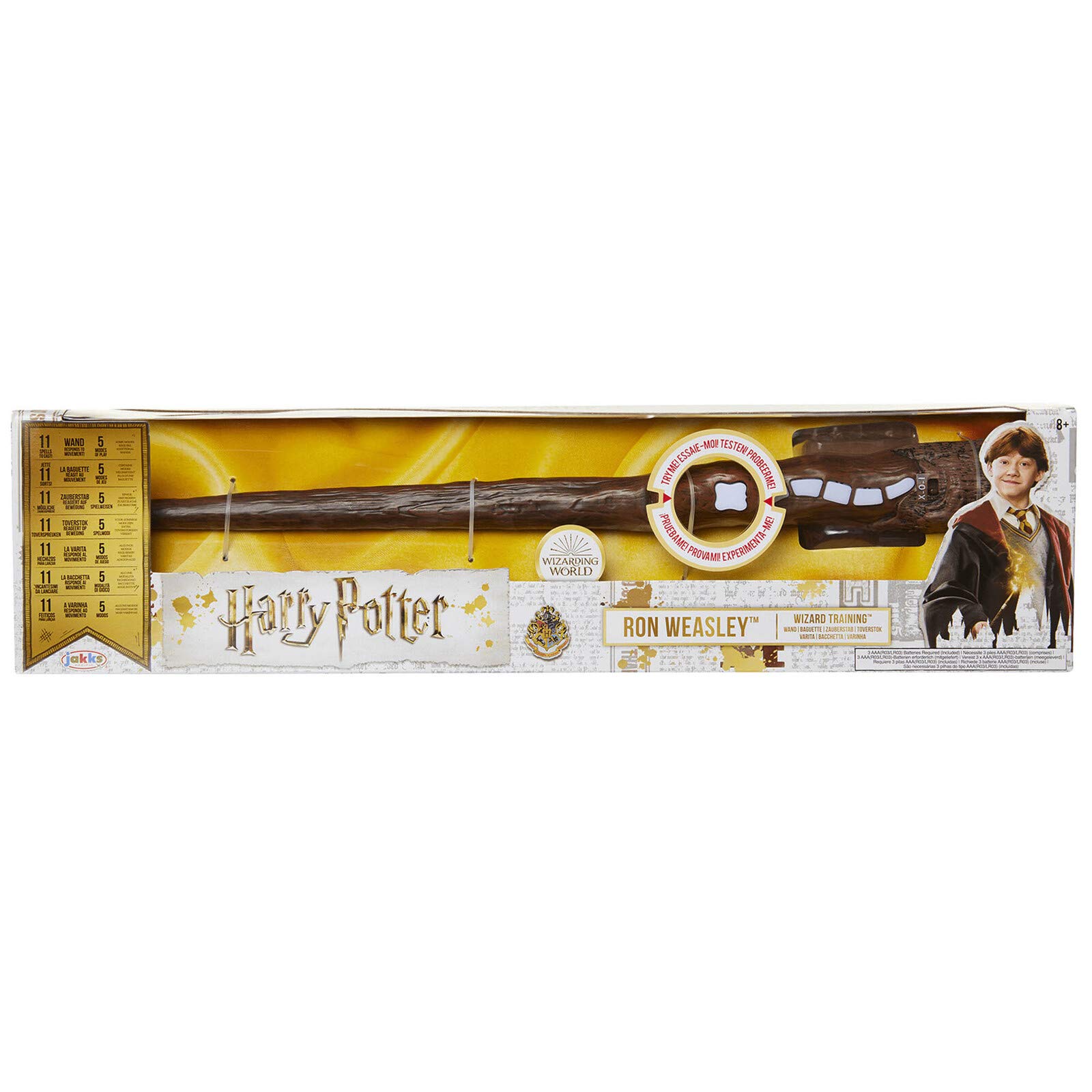 Harry Potter 39899, Ron Weasley Wizard Training 11 Spells to Cast Official Toy Wand with Lights & Sounds