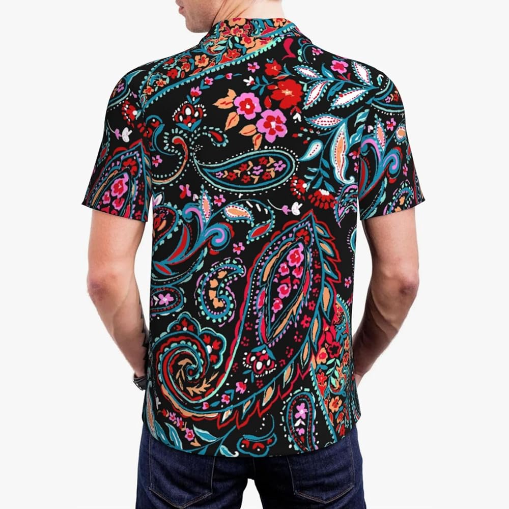 トップス fr2golf Paisley Full Pattern Polo Shirt MENRIAOV Paisley Flower Mens Golf Polo Shirts Tennis Shirt