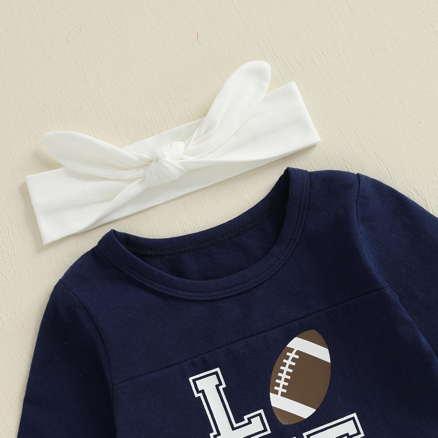 Baby Girl Football Outfit My 1st Football Season Romper Tutu Skirt Headband Leg Warmers Set Game Day Clothes (Navy Blue, 3-6 Months) - Image 5