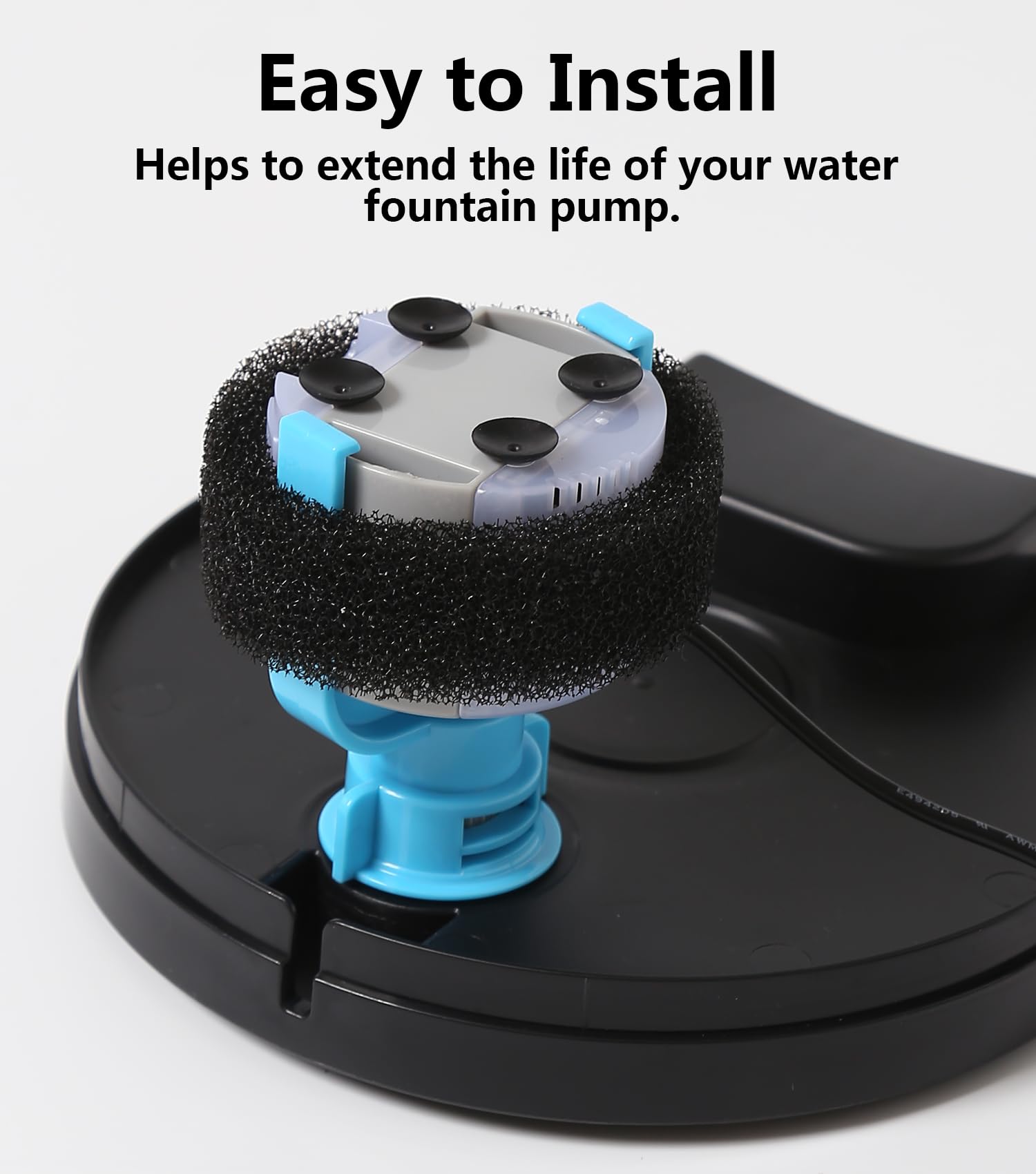 PewinGo Filtri per Fontana D'acqua per Gatti,Spugne Filtri Fontanella per Gatti,Filtro di Ricambio per Fontana D'acqua per Gatti da 2 l/3,2 l, 6 Spugne in Schiuma