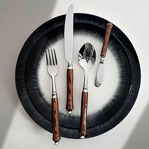 Silverware Set for 14 56 Piece Wood Handle Stainless Steel Flatware Utensils Cutlery Set Food Grade Stainless Steel