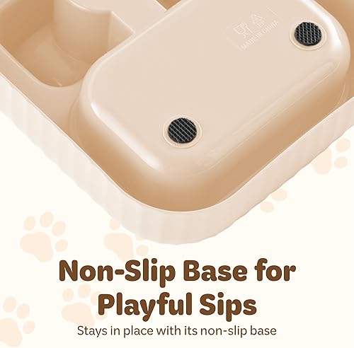 Miniatura 4 de Dispensador de alimentos y agua 2 en 1, comedero para perros y gatos con dispensador automático estable de agua, a prueba de fugas y campana de