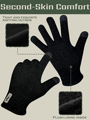 Miniatura 2 de Winter Gloves Touchscreen Warm Knitted Gloves Work Outdoor Camping Hiking Running Cycling Driving for Men and Women