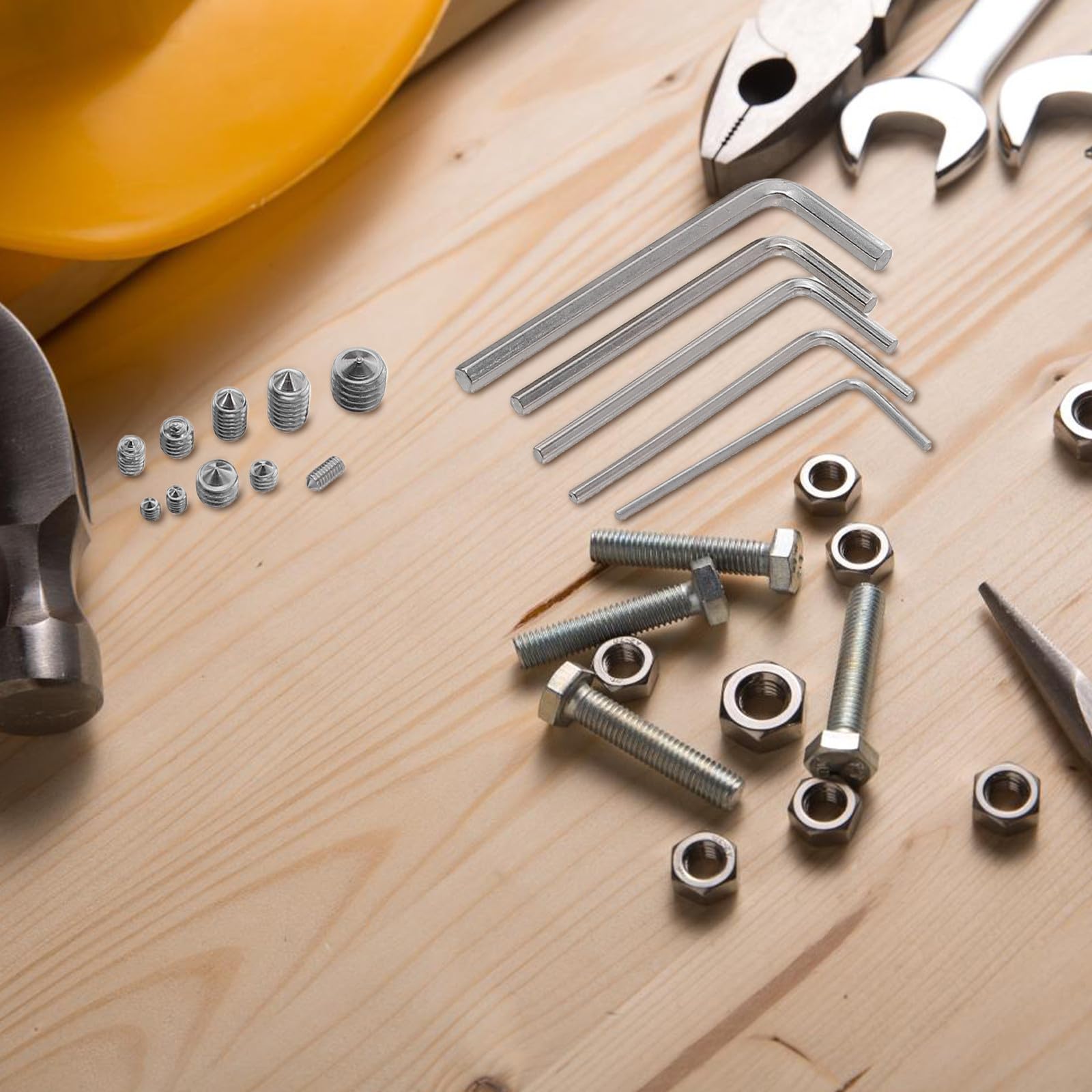 Kit Surtido de 400 Tornillos Autorroscantes de Metal en Acero Inoxidable Plata con Amplia Selección de Tamaños para Montaje de Muebles y Reparaciones Hogar