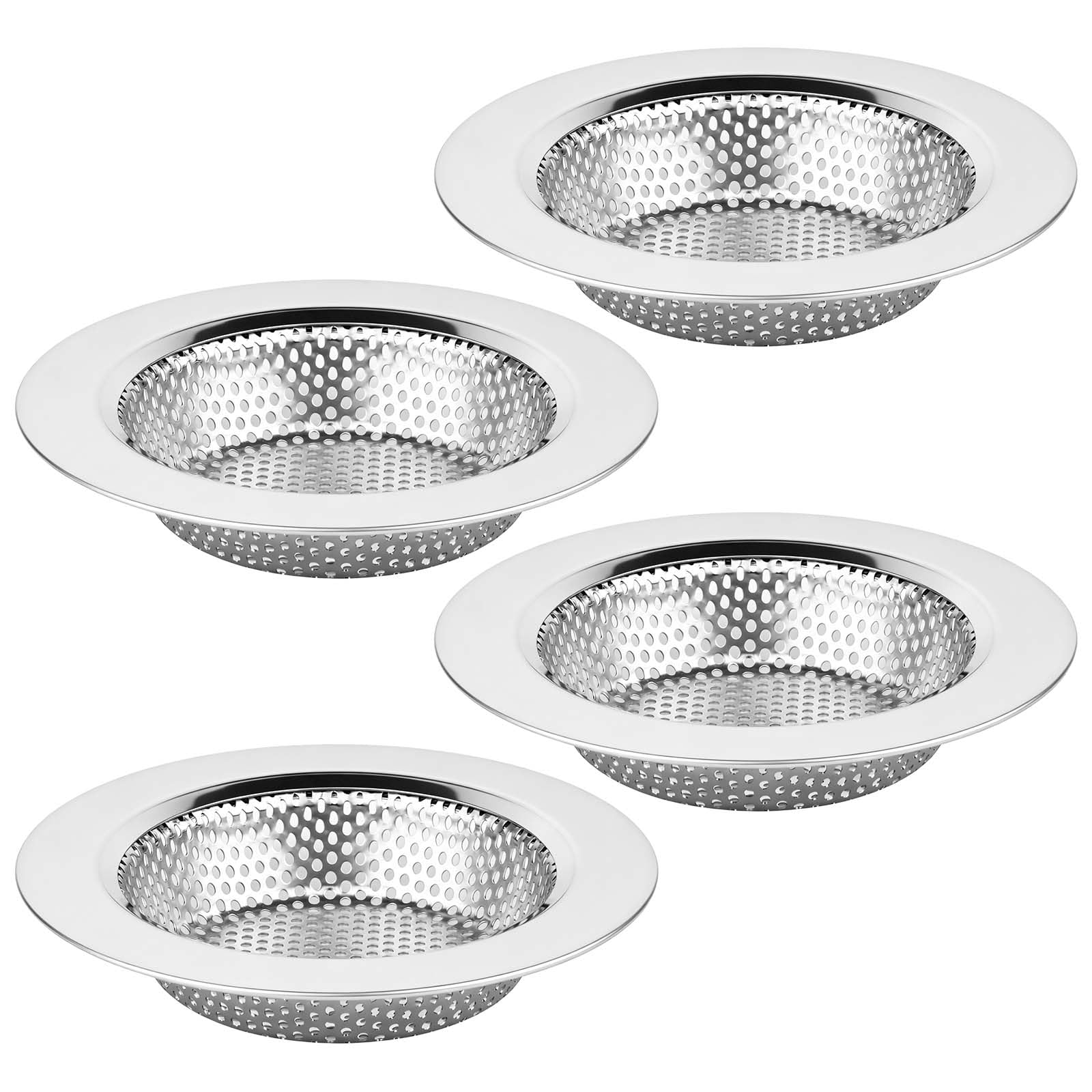 Chefbee Kitchen Sink Drain Strainer - 4 Pack Stainless Steel Sink Drain Cover Filter Food Catcher Basket with Wide Rim 4.4”, Kitchen Accessories - 2