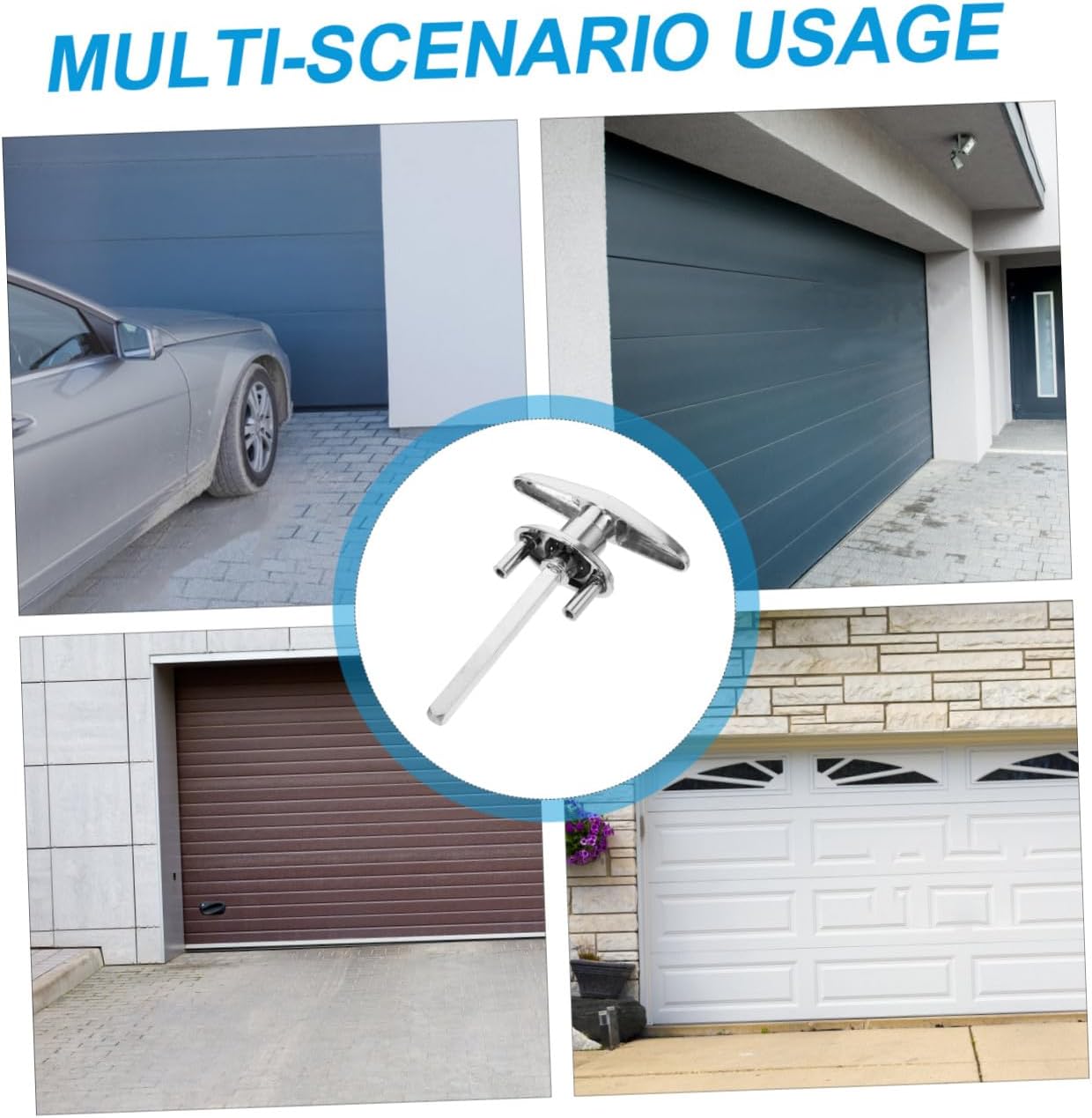 1Set Garage Door Lock Shaped High Security Garage Door Hardware Kit with Cross Shaped Lock Core Keys Included for Roller Shutter and Garage Door