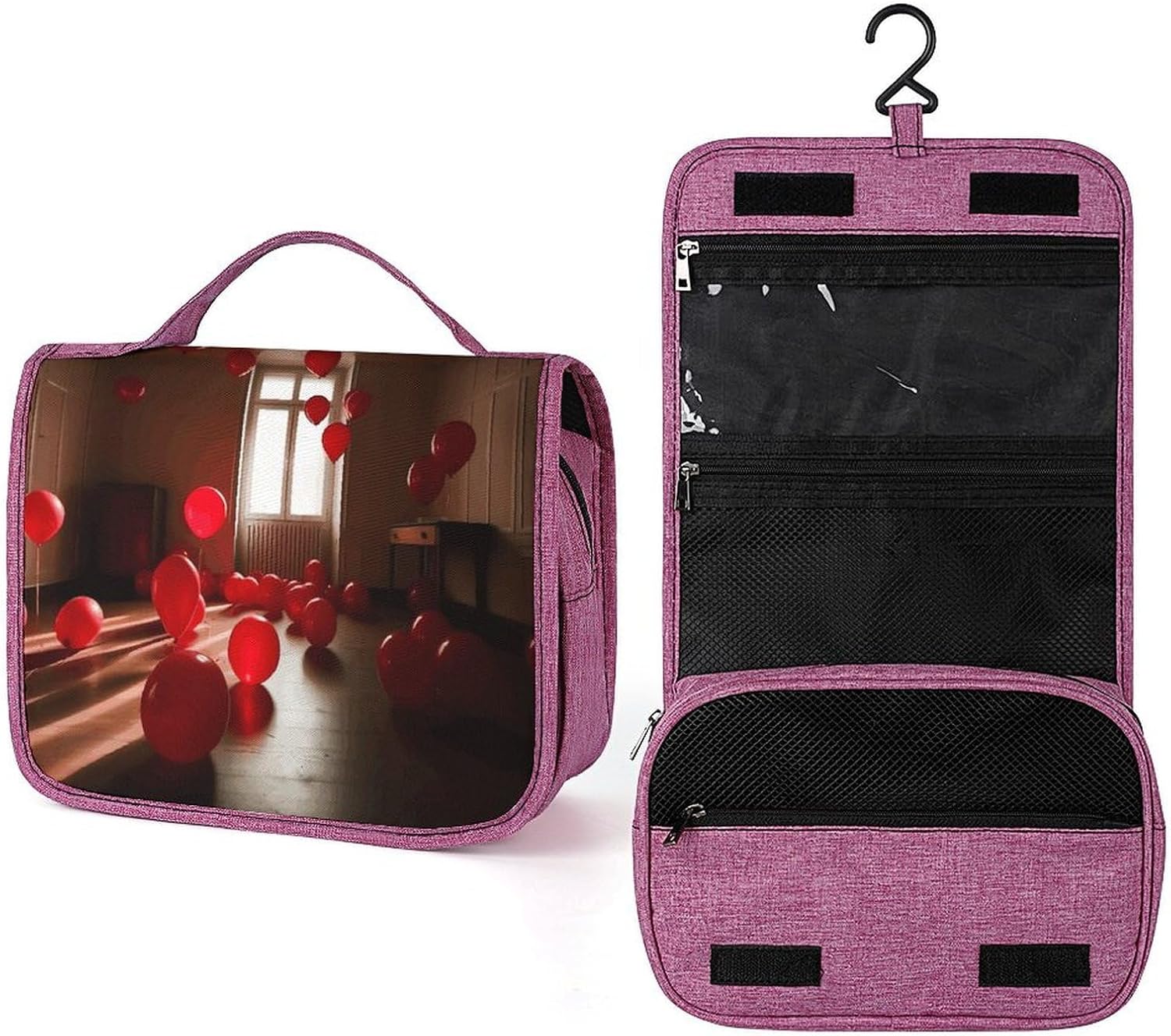 Balloons in The Room Travel Toiletry Bag, Portable Hanging Organizer with Multiple Pockets, Makeup Bags for Women Men