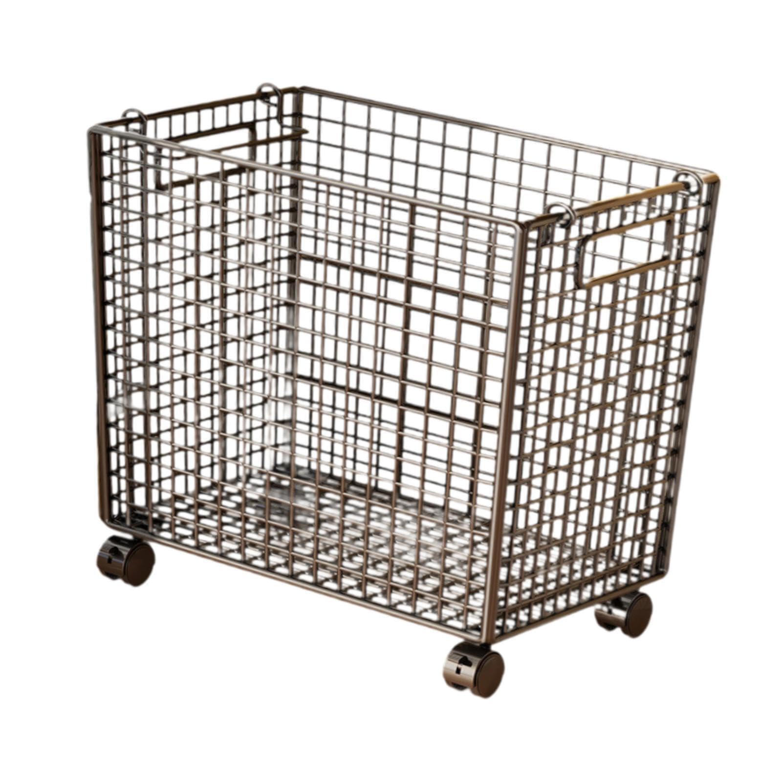 Cesto portabiancheria con ruote, organizer per carichi pesanti con maggiore flessibilità, cesto portabiancheria con ruote in rete, contenitore