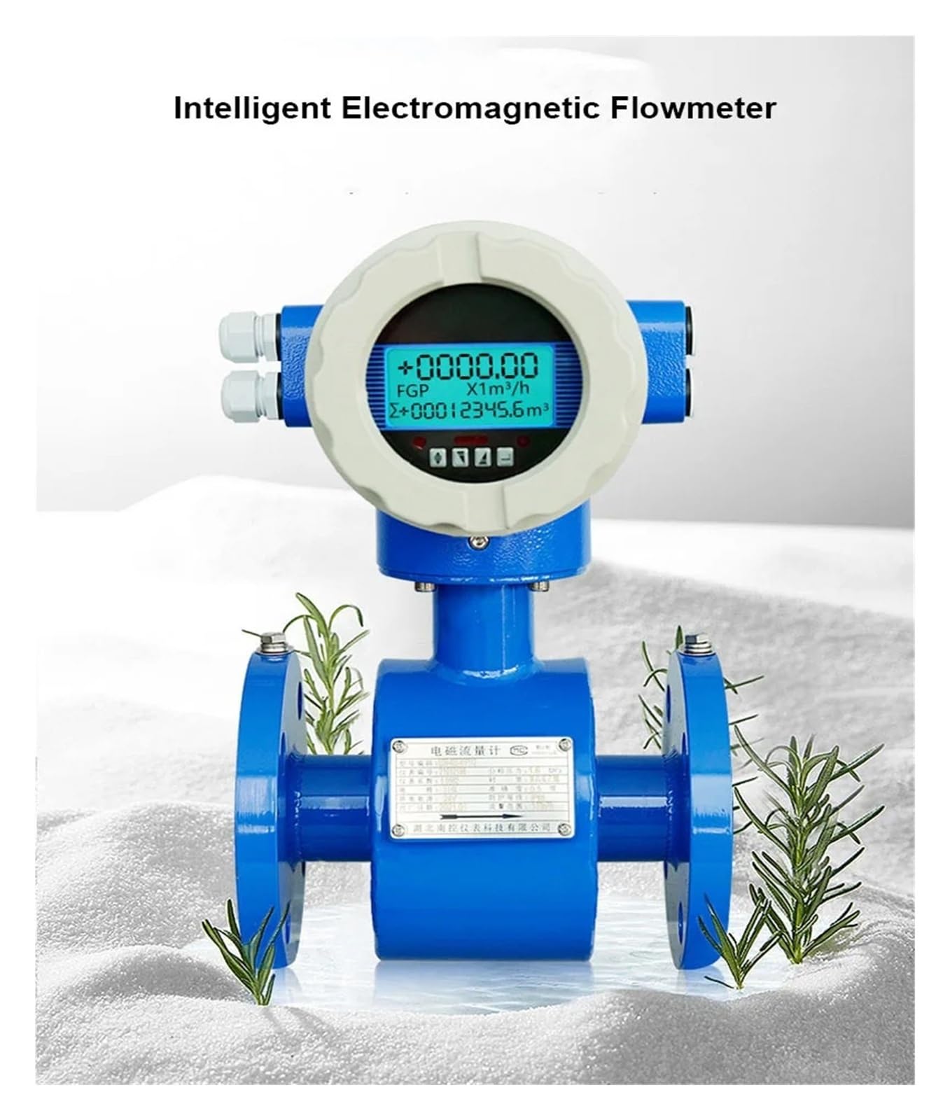 Caudalímetro electromagnético con pantalla digital for tuberías de agua líquida y aguas residuales, 4-20 mA RS485 Lecturas precisas(DN50)