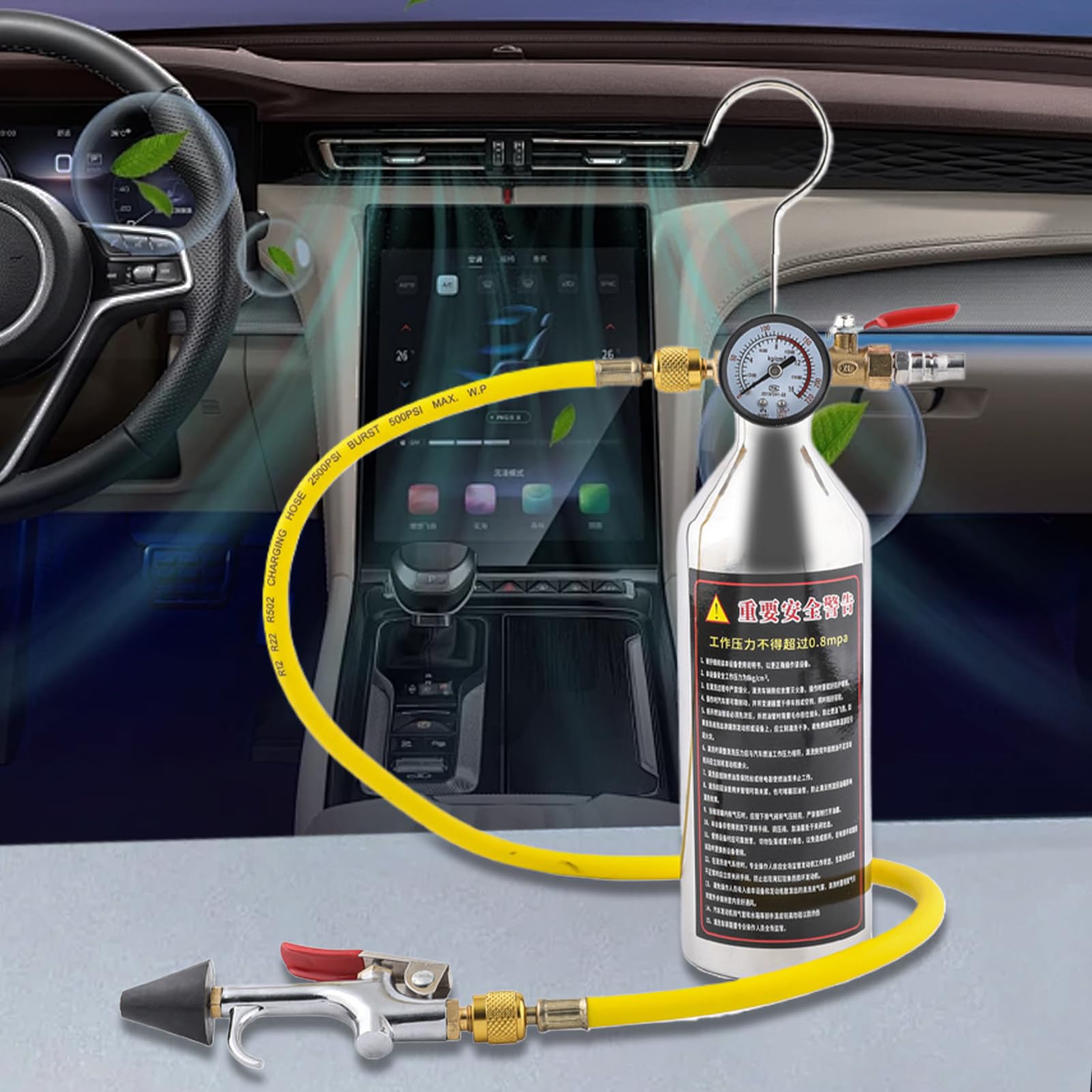 Kit Lavado Aire Acondicionado Tubería Y Conducto De Aire Acondicionado | Set Lavado Tubos Aire Acondicionado Coche Para coche camión SUV furgoneta mantenimiento