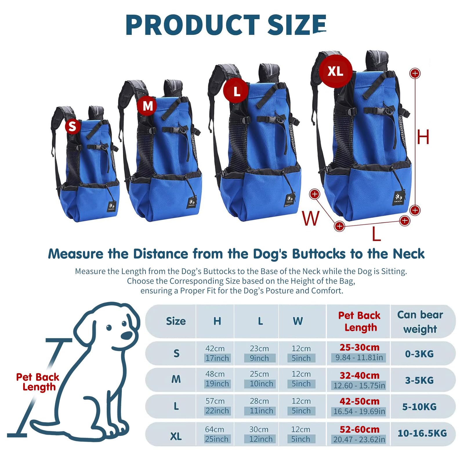PETCUTE Mochila para Perros Bolsa transportin Perro Transpirable Transportar Perros Gatos Mascotas Mochila Portaperro Transportadoras Bolsa para Caminatas Portátil Viaje hasta 16,5kg