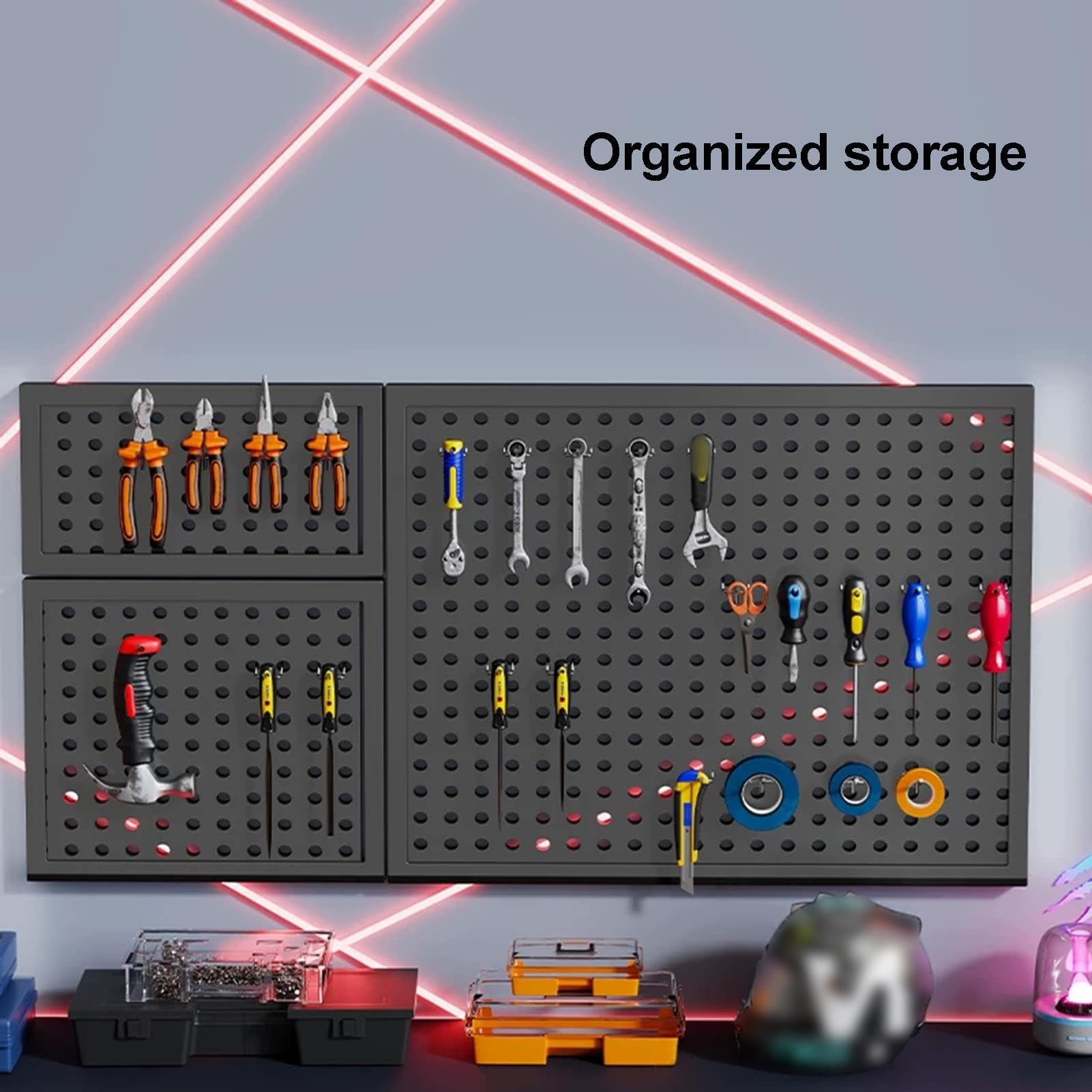 Pannello Forato da Parete Organizer con 40 Ganci