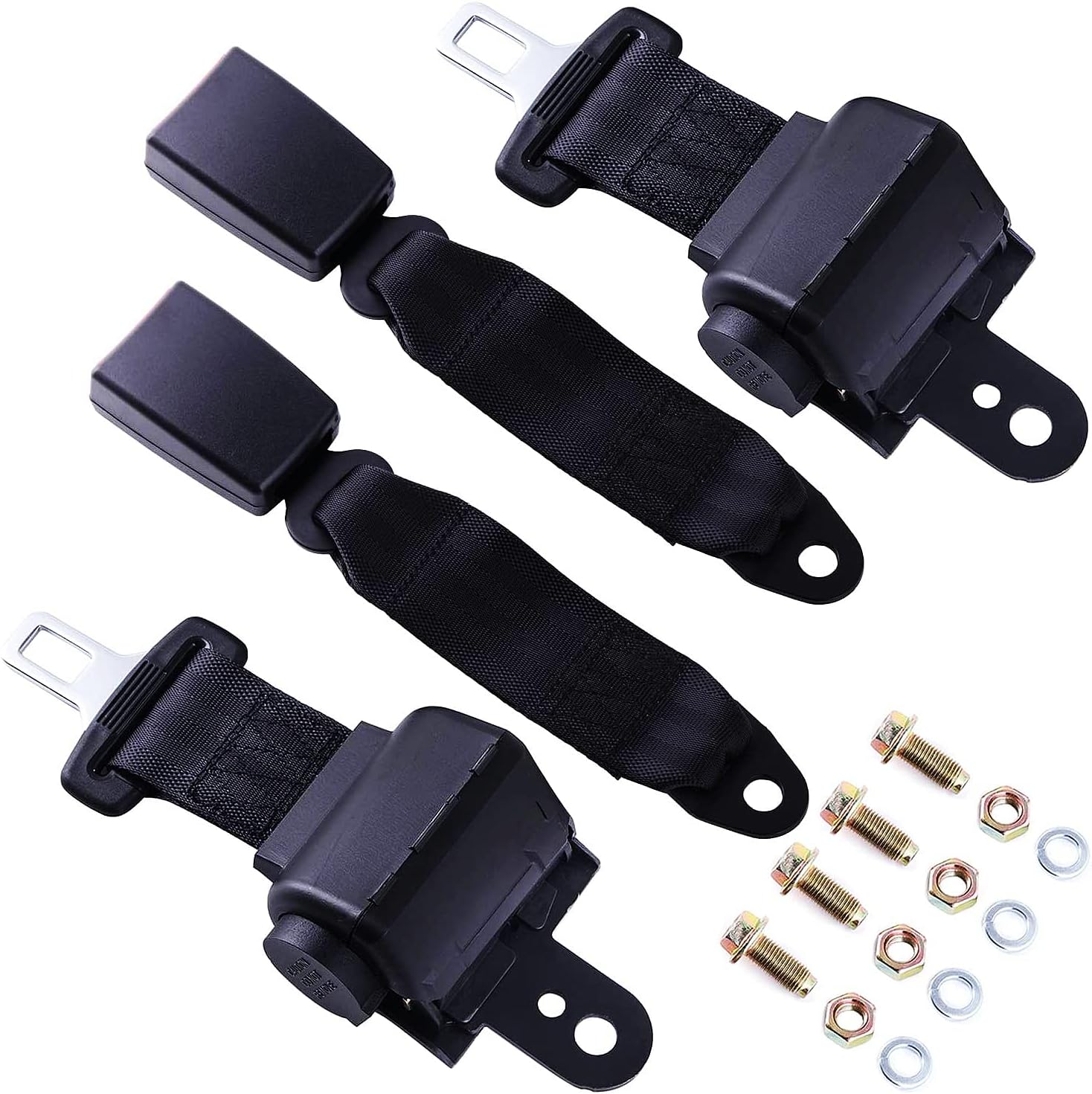 Universal Golf Cart Seat Belt - Retractable, 2 Pack (EZGO TXT, RXV, Club Car DS, Yamaha) by Cartroller