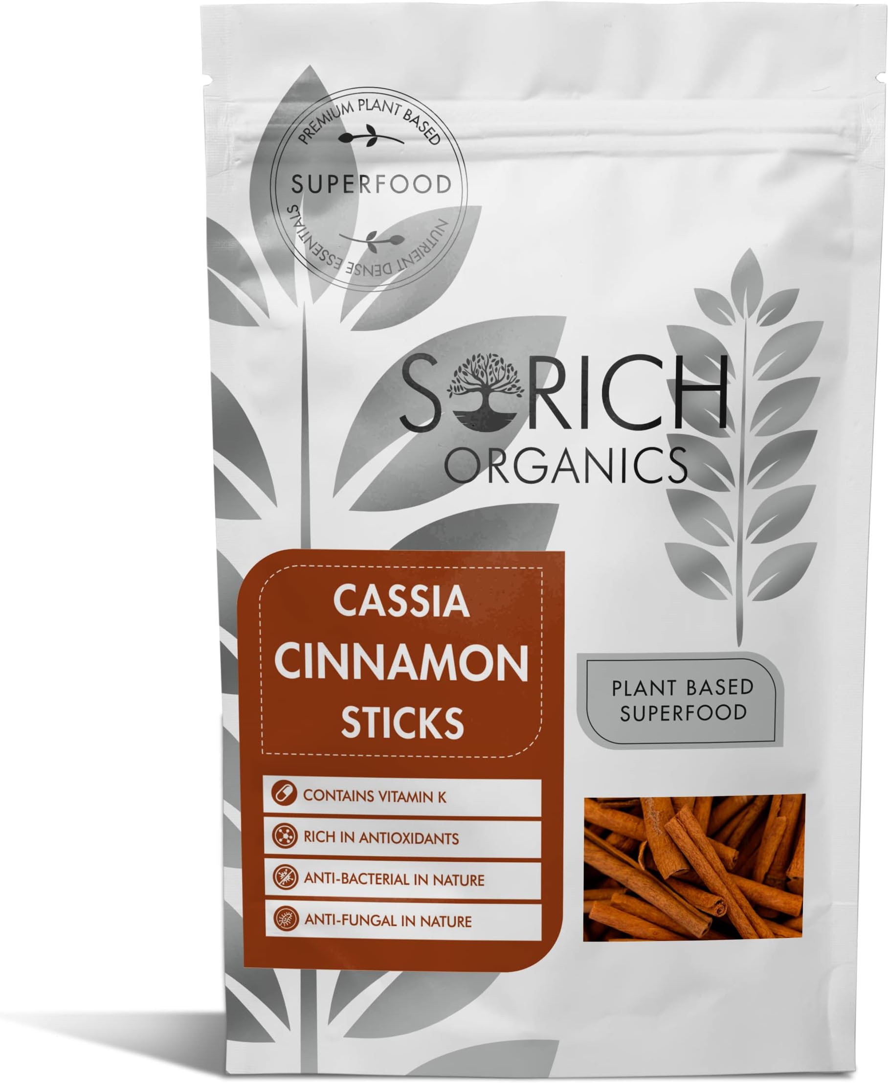Sorich Organics Cassia Cinnamon Stick 100gm | Dalchini Sticks | Cinnamon Sticks | Cinnamon Quills | Sabut Dal Chini, Karuvapatta 100g | Immunity Booster…