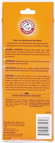 Miniatura 6 de Arm & Hammer Kit dental para mascotas para gatos Elimina el mal aliento Juego de 3 piezas incluye pasta de dientes para gatos, cepillo