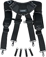 Vista 9 de KUNN Tirantes para cinturón de herramientas acolchado con arnés de construcción con correa de hombro de gel, soporte para teléfono desmontable, 4
