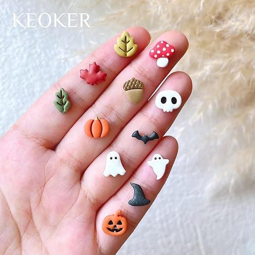 Miniatura 5 de Keoker Mini cortadores de arcilla polimérica para Halloween, mini cortadores de arcilla de otoño para hacer aretes, cortadores de aretes de arcilla