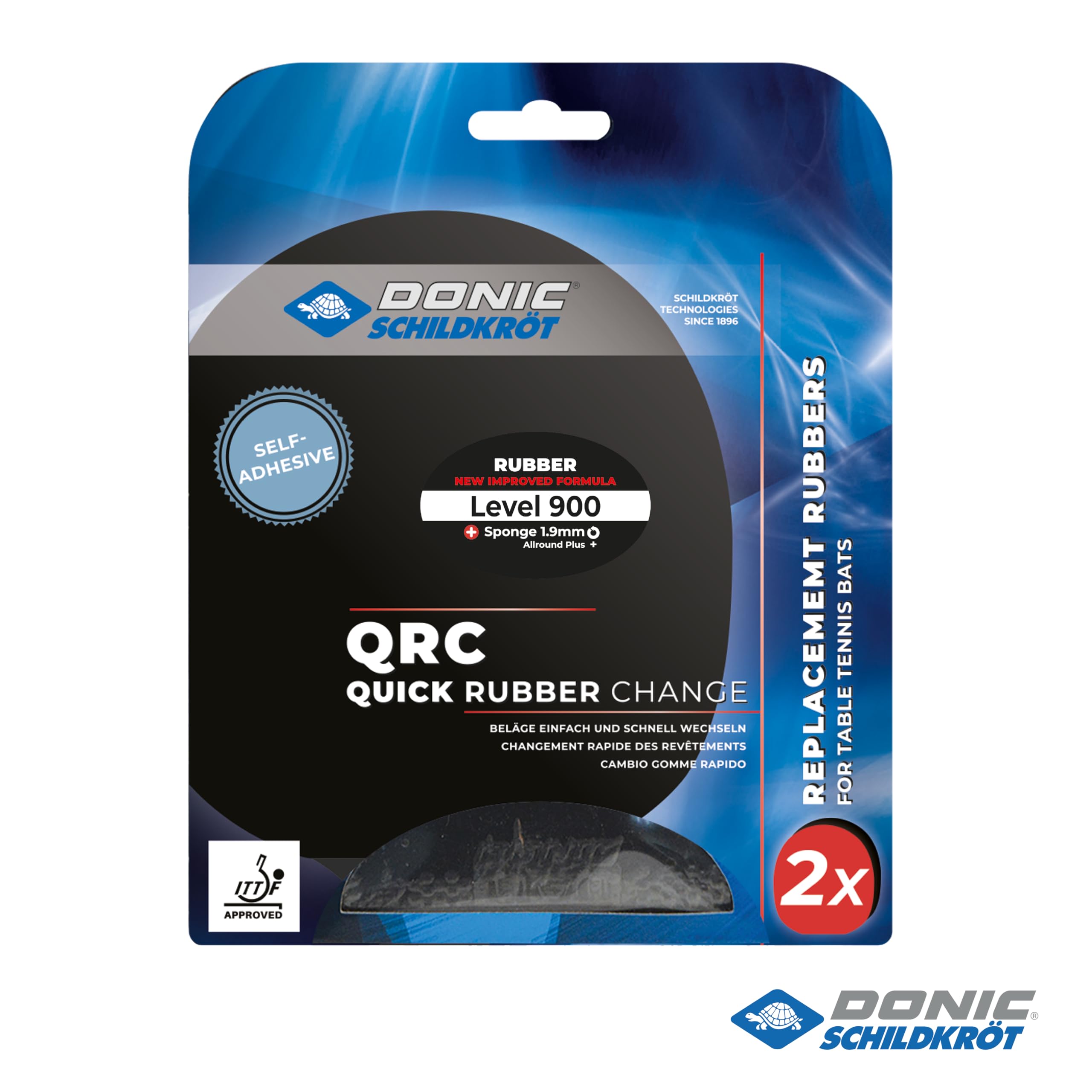 Donic-Schildkröt Revêtement de Remplacement QRC pour Raquettes de Tennis de Table ITTF