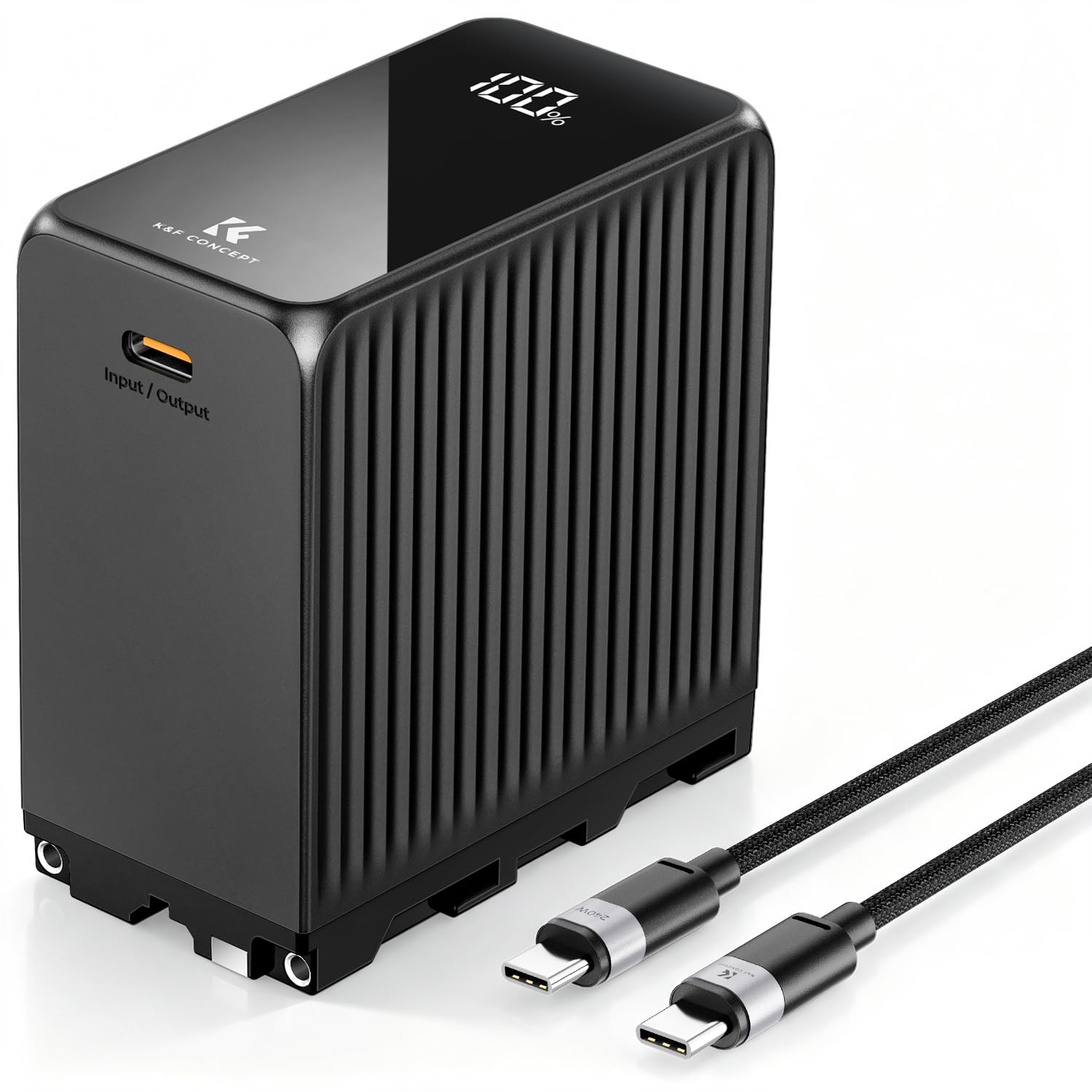K&F Concept 10500 mAh NP-F970 Batterie Charge Rapide PD 45 W Compatible avec FX30/A7 IV/A7S III et R5/R6 et Z8, et Adaptée à Alimentation des Lumières LED et des Moniteurs