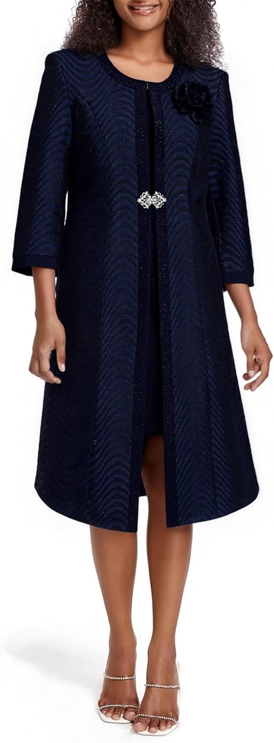 Womens Elegant Dress Church Suits Geenlinm FASHlON 2 Piece Long Jacket Church Set Dress Plus Size Outfits