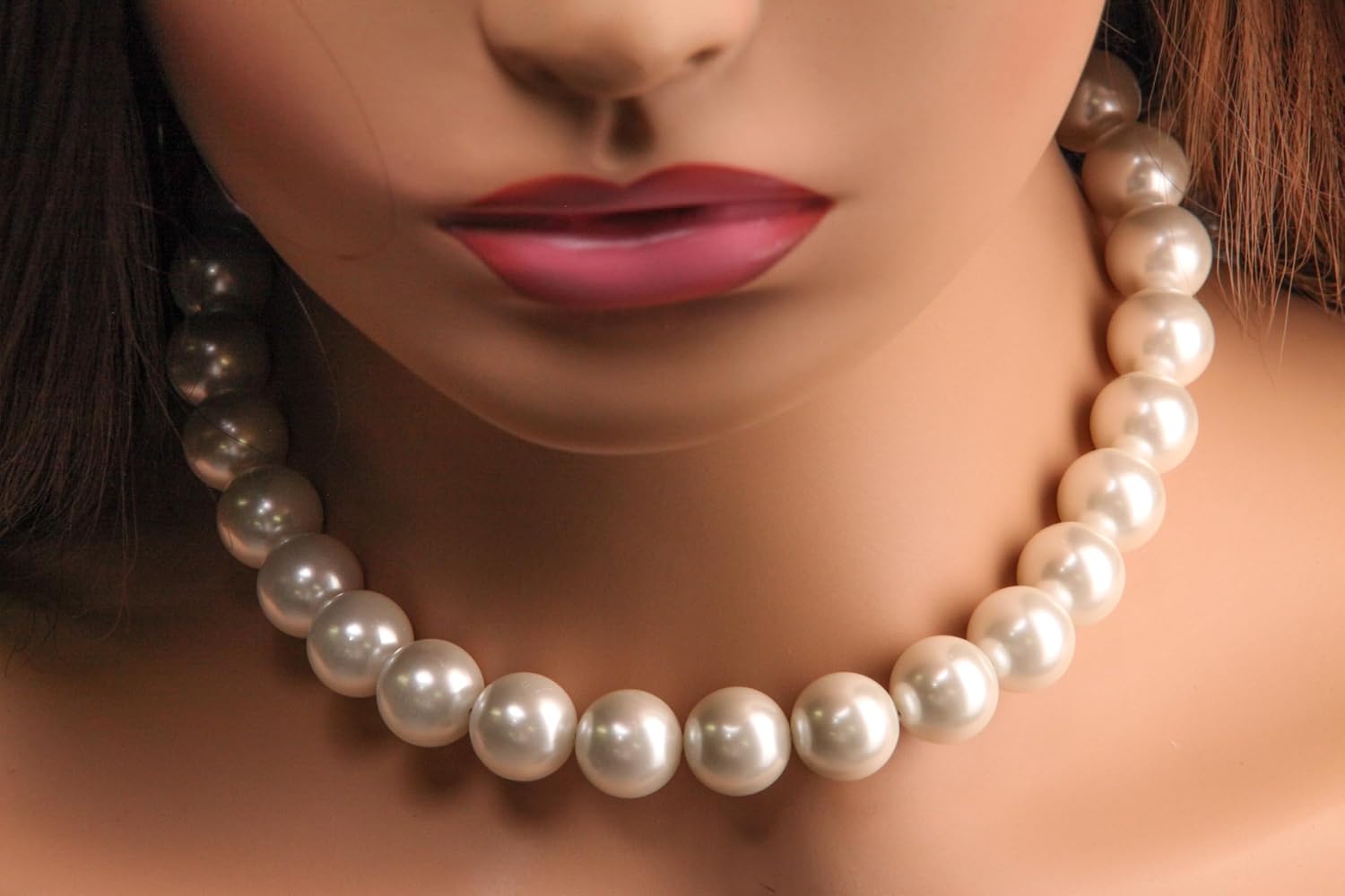 White South Sea Shell Pearl 14mm Large High Luster Statement Necklace, Strong Magnetic Silver Rhodium Ball Clasp Necklace, Bridal