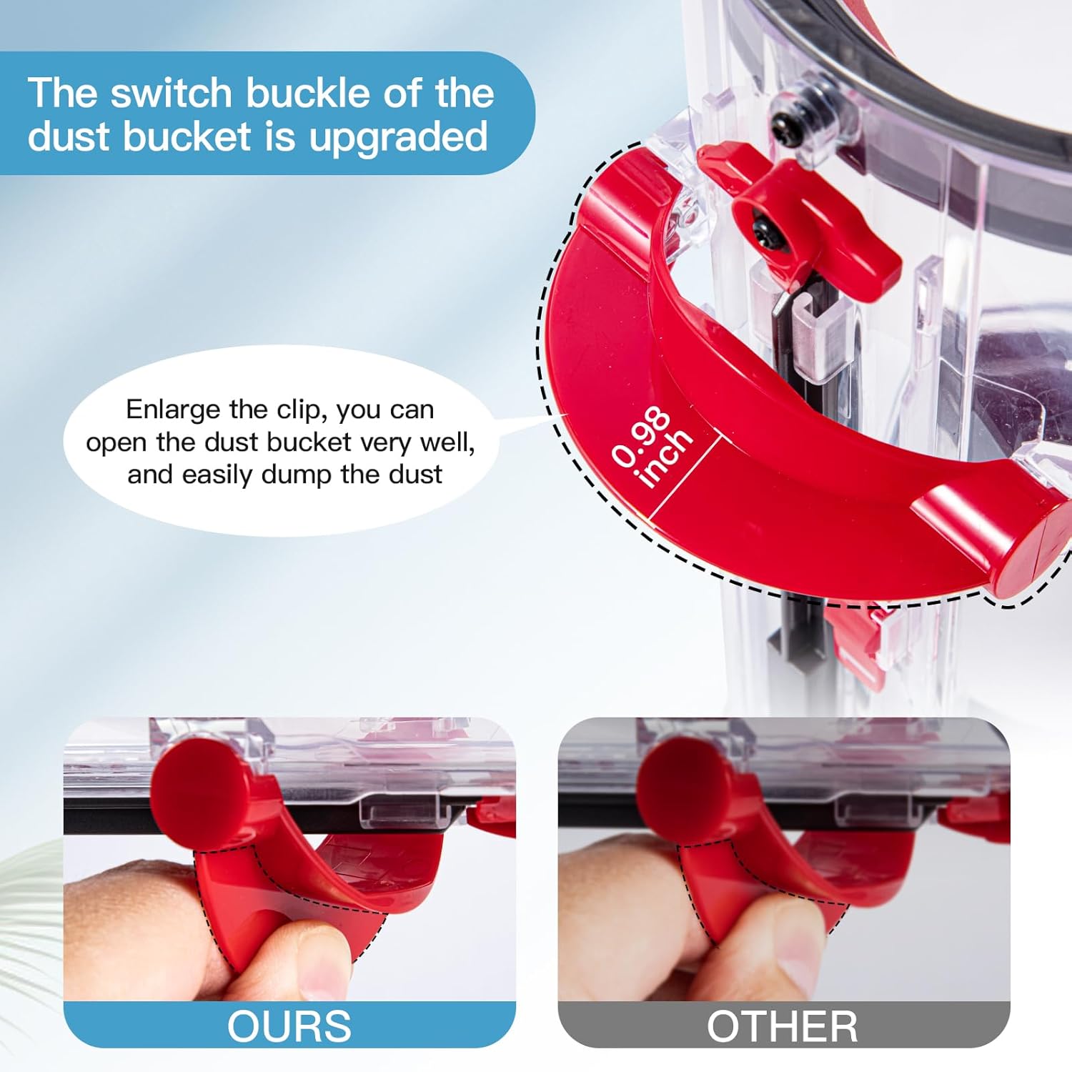 QINAN Upgraded Canister Replacement Parts Compatible With Dyson Cyclone V10 Animal,V10 Total Clean,V10 Absolute,V10 Animal,SV12 Vacuum Dust Bucket HEPA Filter attachments 969509-01, Blue/Grey image 4 of 7 B0D2KX859C