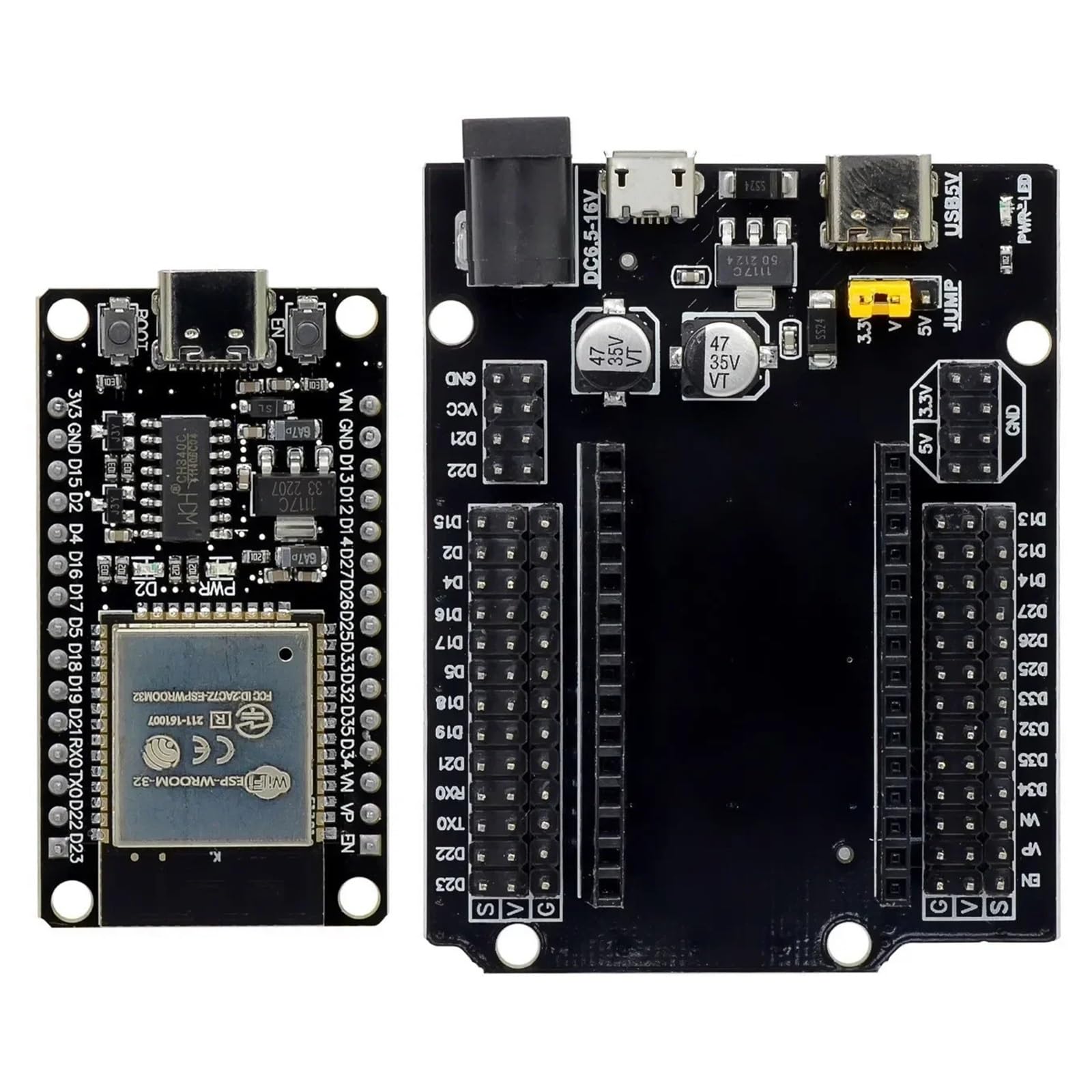 ESP32 Płytka rozwojowa TYPE-C USB CH340C WiFi+do bardzo niskiego zużycia energii Dwurdzeniowy ESP32-DevKitC-32 ESP-WROOM (1 ZESTAW)