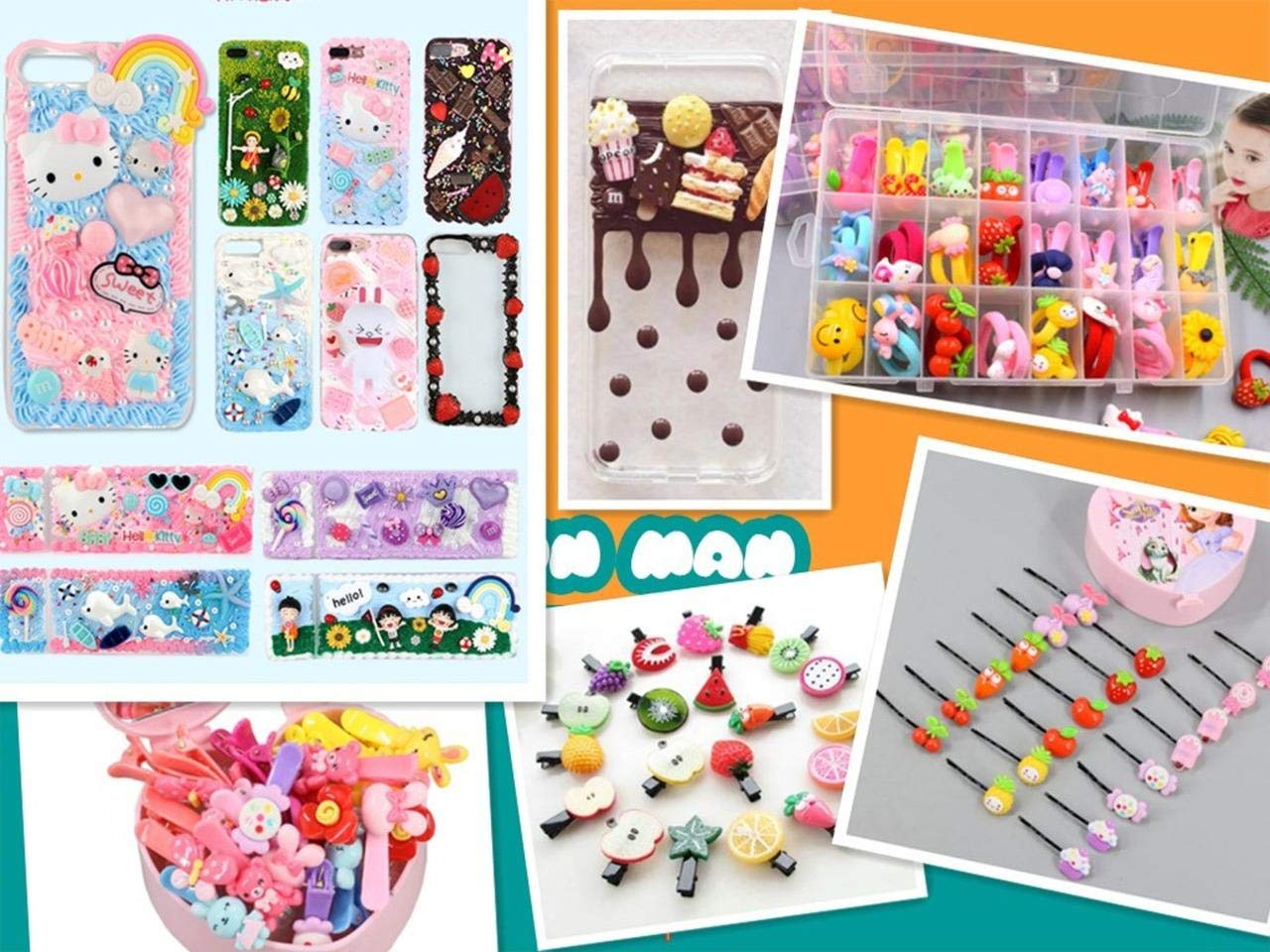 50 Pcs Resin Charms Cabochons - Flatback Poached Egg Shapes For DIY Crafts