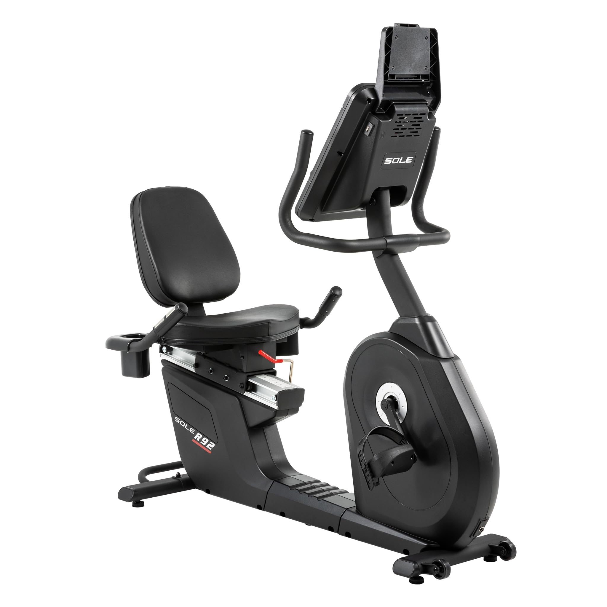 HAMMER Liegeergometer R92 – Recumbent Bike elektrisch, gelenkschonend, 10 Trainingsprogramme, 12 kg Schwungmasse, Heimtrainer mit Sitz & Rückenlehne, Pulsmessung, Fitnessgerät für Zuhause