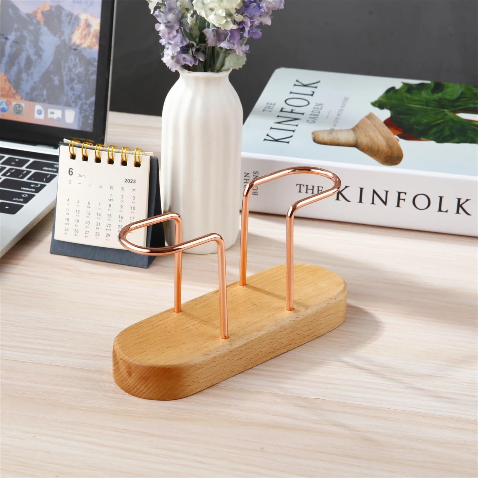 Soporte de papel tisú madera, servilletero metálico, vajilla, caja pañuelos, almacenamiento, organizador escritorio, suministro para Cocina(Golden)