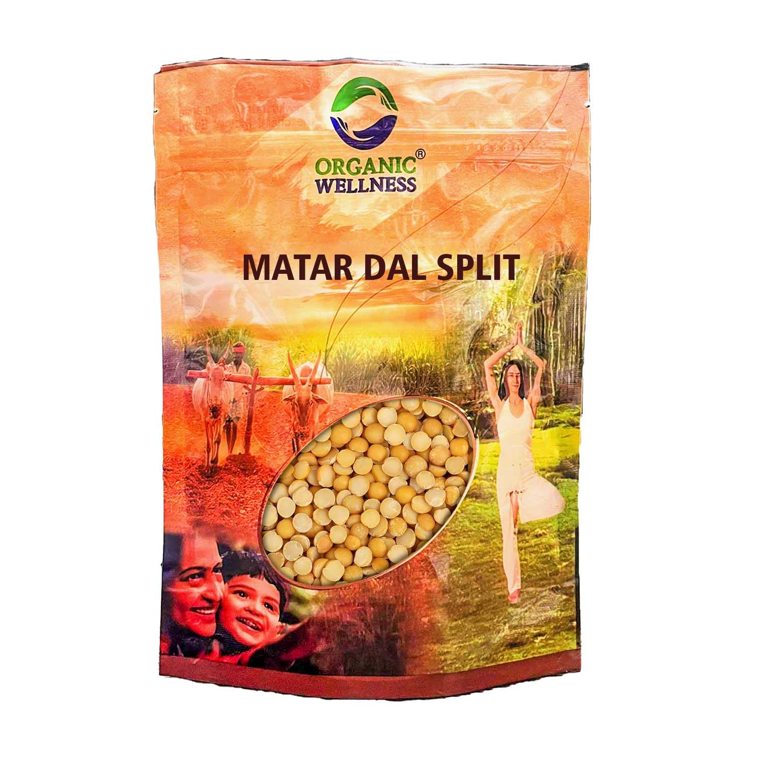 Organic Wellness White Matar Dal Split 450 Gram Pack