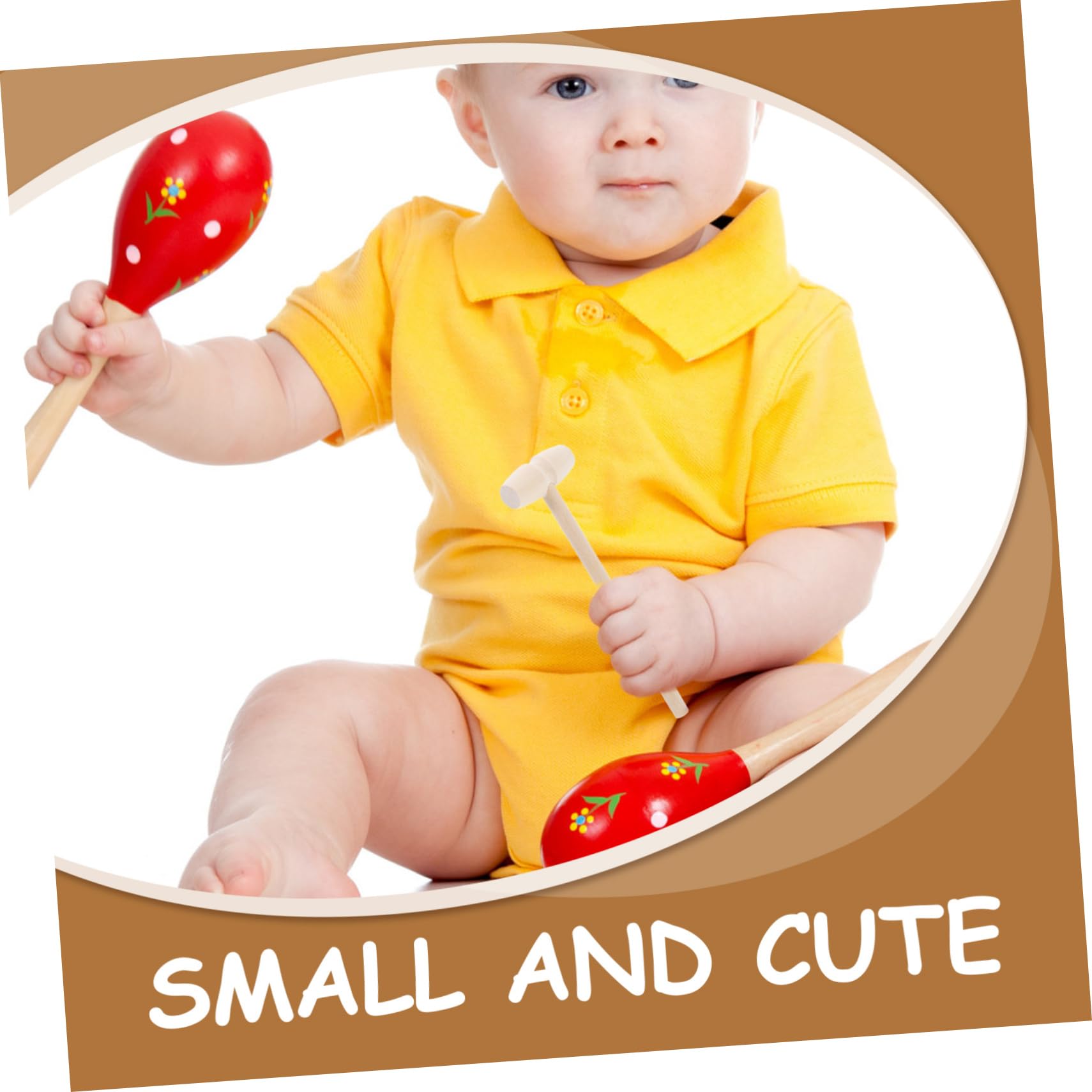 WOONEKY 10pcs Mini Construction Hammers Wooden Toys for Boys and Girls Safe and Hammer Set