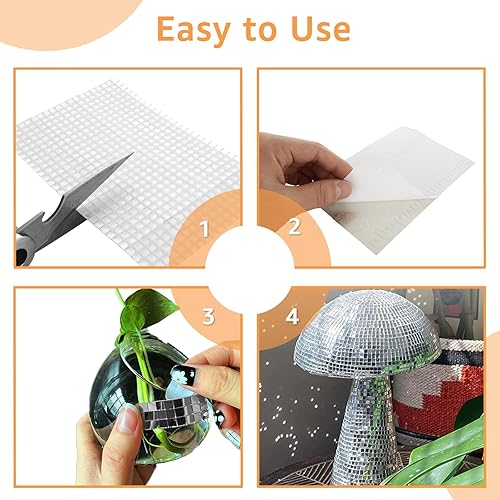 Miniatura 4 de YAYODS 24000 unidades de azulejos de espejo de 0.197 x 0.197 in, autoadhesivos, azulejos de bola de discoteca, miniespejos cuadrados de vidrio para