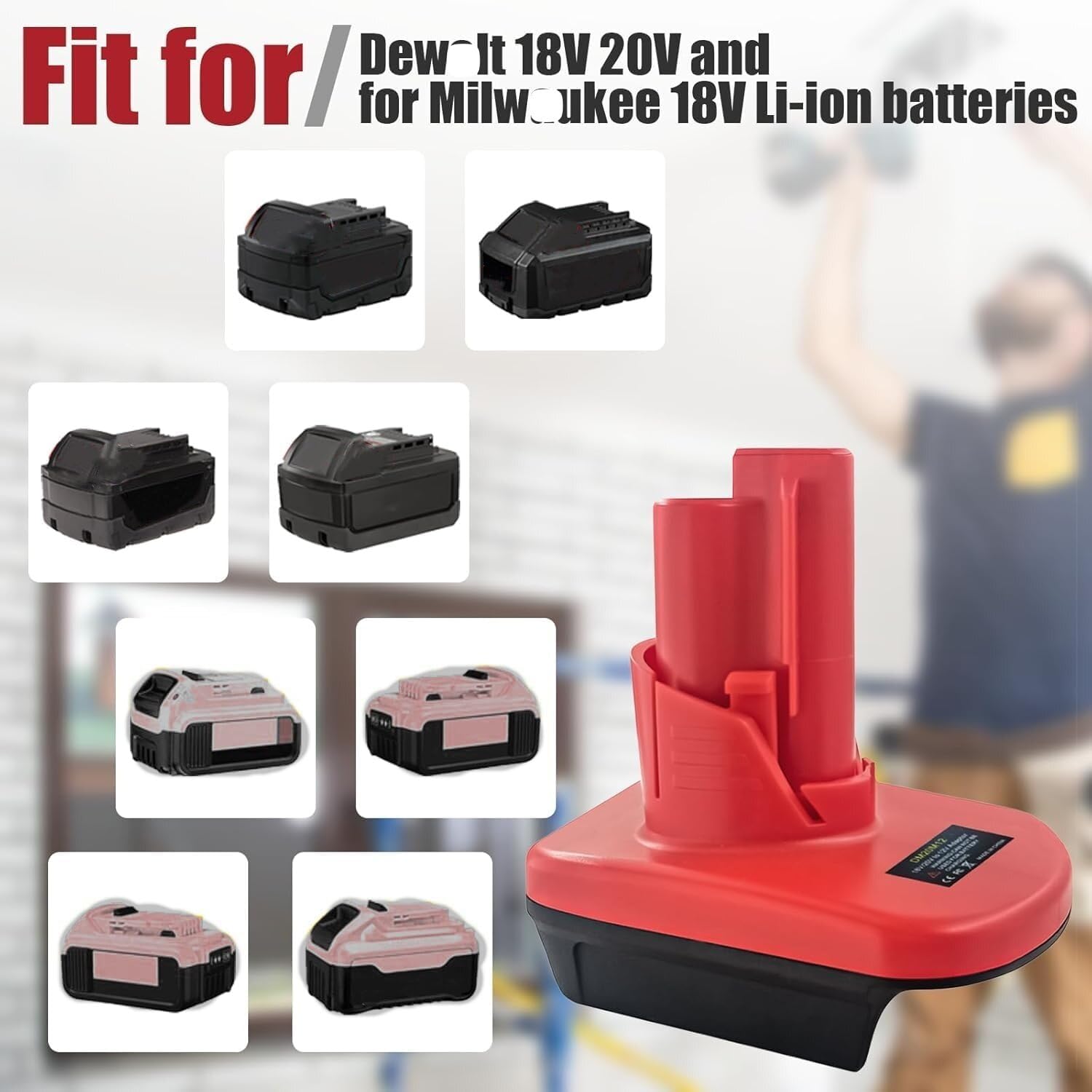 Paquete de 2 adaptadores de batería Milwaukee M-18 a M-12, DM20M12 para convertidor Milwauke de 18 V a 12 V, convertidor para herramientas eléctricas Dewalt de 20 V a 12 V