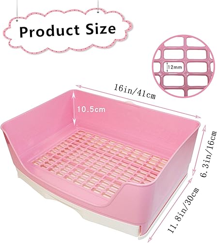 Miniatura 9 de PINVNBY Caja de arena grande para conejos, caja de inodoro de esquina, sartén más grande para mascotas con cajón para adultos, conejillo de indias,