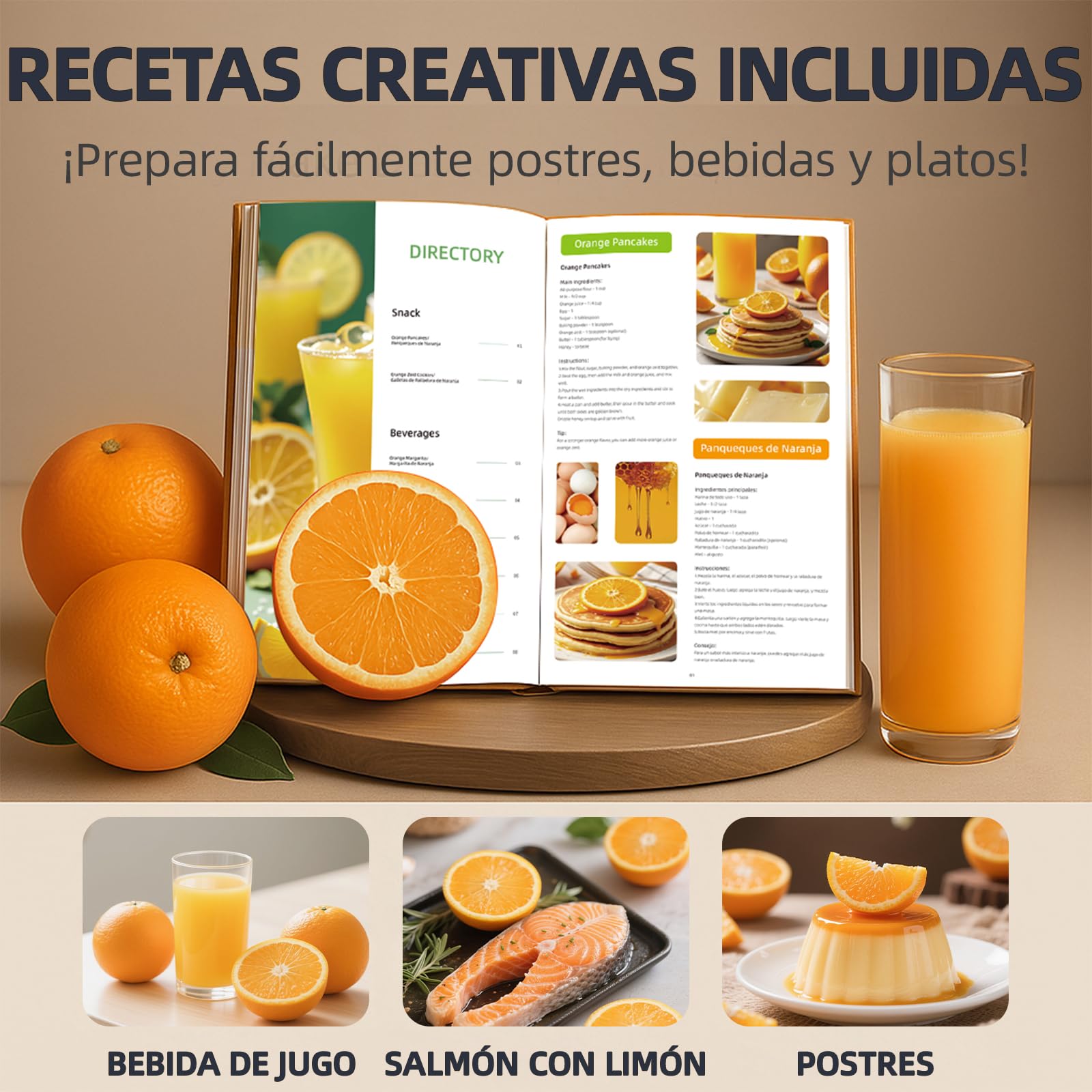 Keerain Exprimidor de Naranjas Eléctrico, Exprimidor Automático 100W, para Naranjas, Limas y Limones