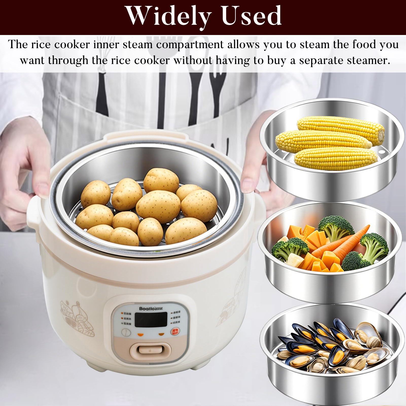 Cesta de Vapor de Acero Inoxidable 304 para Olla Arrocera, Accesorio de Cocina Multifuncional