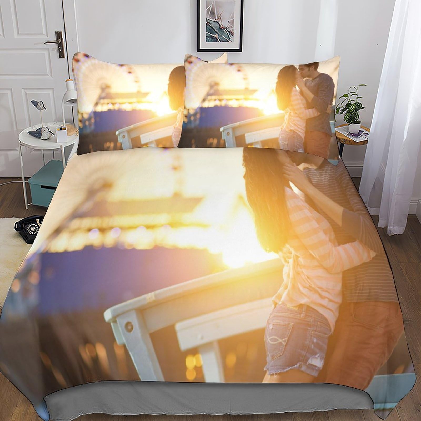 Housse de couette microfibre imprimé 3D sur mesure IOFEER parure de lit DIY 220x240