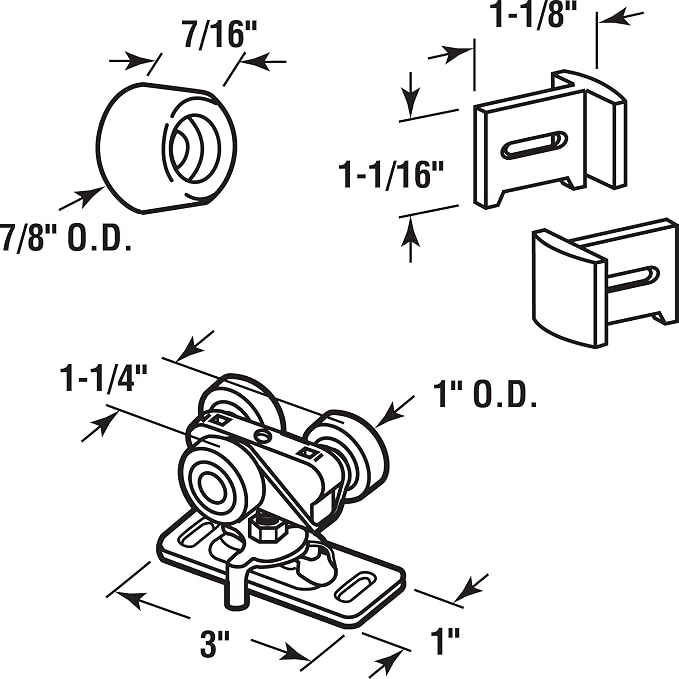 Kit de herrajes para puertas empotradas Prime-Line N 6997 (1 kit) miniatura 2