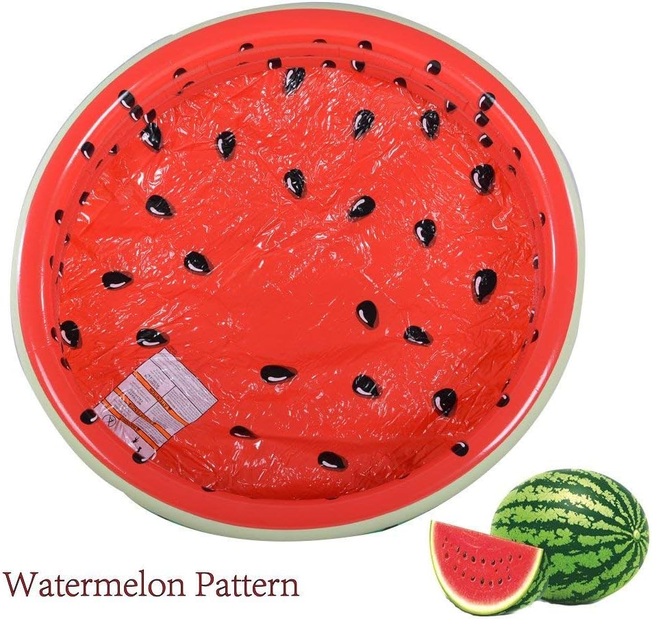 Kiddie Pool, 45" and 60" Watermelon 3 Ring Inflatable Pool for Kids, Inflatable Swimming Pool (2 Pack), Ideal Water Pool in Summer