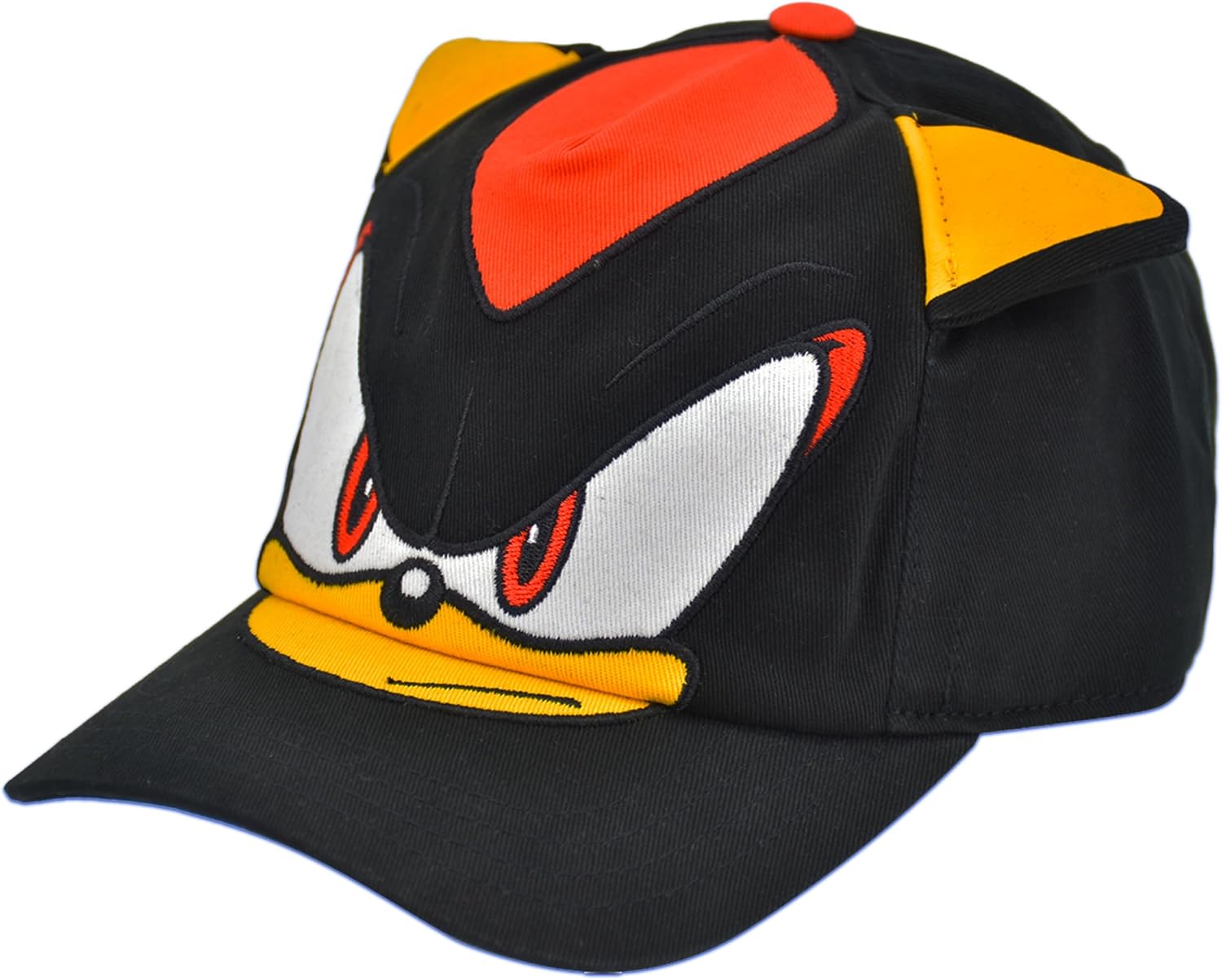 Concept One Kids' Shadow The Hedgehog Baseball Cap, Kids Sonic Cotton Adjustable Snapback Hat with 3D Ears and Flat Brim