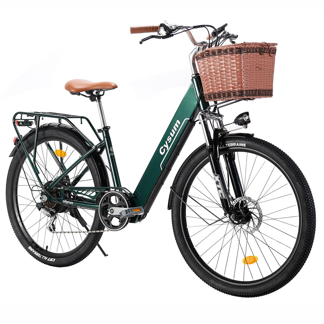 Cityrun Vélo électrique 26 Pouces Femme Homme, Pedal Assist, Batterie 36V 10Ah, Autonomie 80km, Moteur 250W, 25km/h