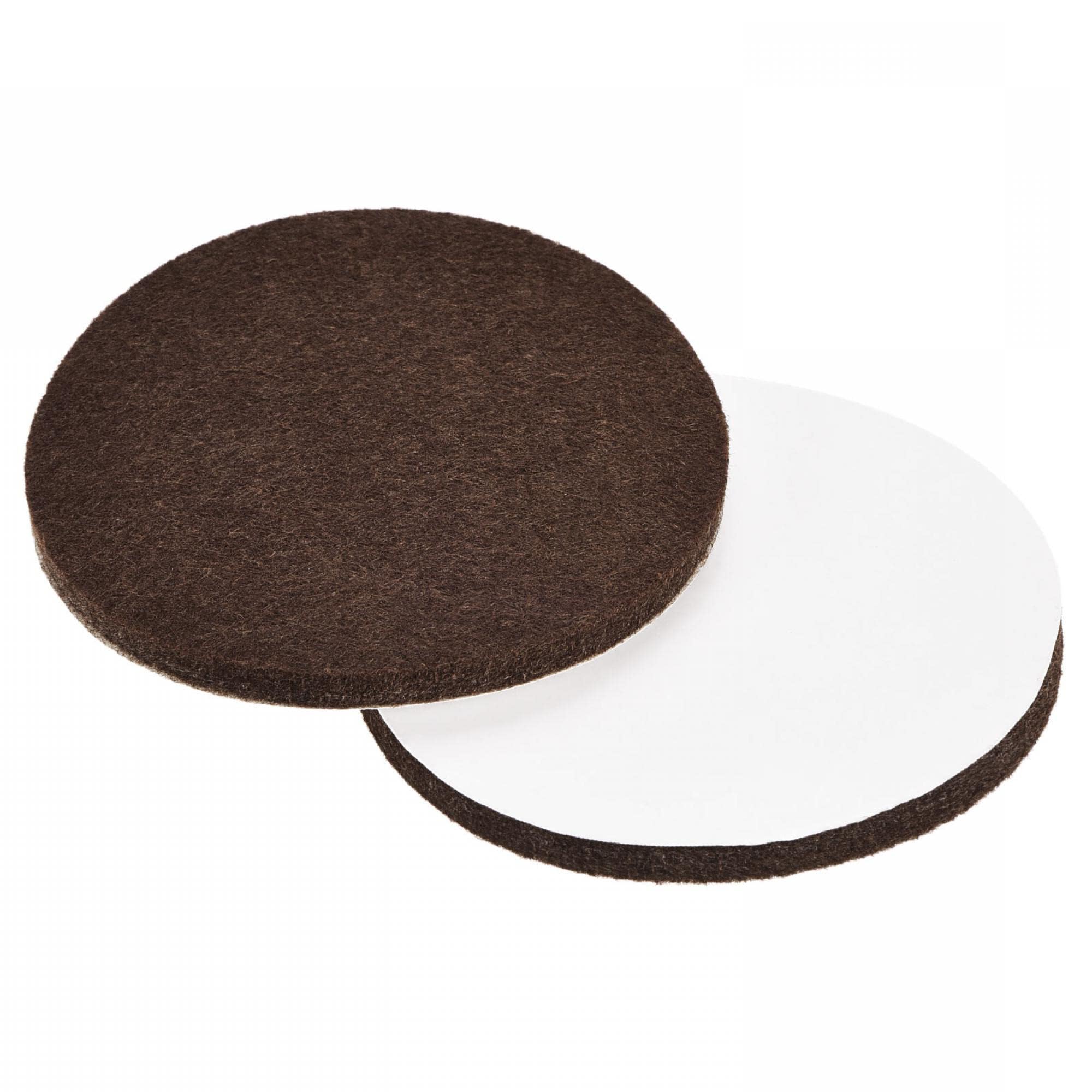 TA-VIGOR 4Pcs 75mm Round Felt Pads for Furniture Feet, Self-Adhesive Anti-Scratch Floor Protectors, Non-Slip Brown Pads for Wooden, Laminate and Tile Floors — image 1