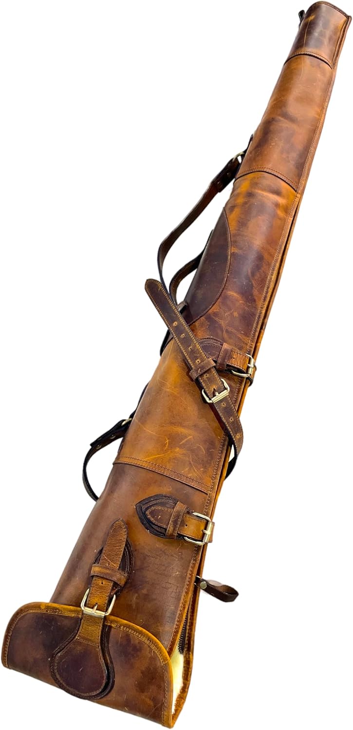 Cowhide Leather Holster Rifle Bag Unscoped Gun Cases Scabbard Rifle Sling Handmade Shotgun Case Hunting Case Scoped & Unscoped