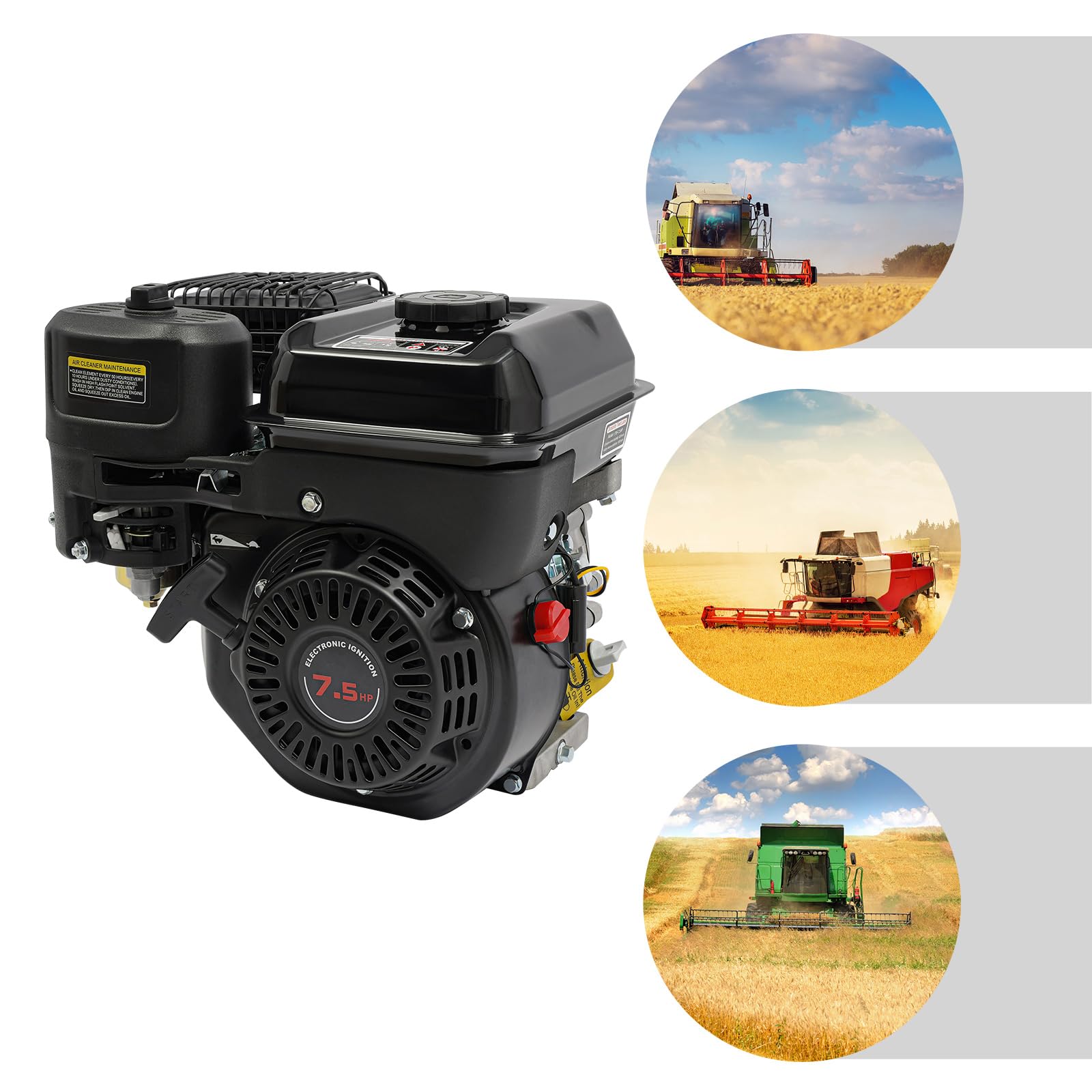 Motore a benzina a 4 tempi 7.5 CV 212 cm³ Motore Portatile Per Go-Kart Falciatrice Generatore di corrente Quad-Motore Attrezzature agricole Macchine Industriali Consumo di carburante efficiente