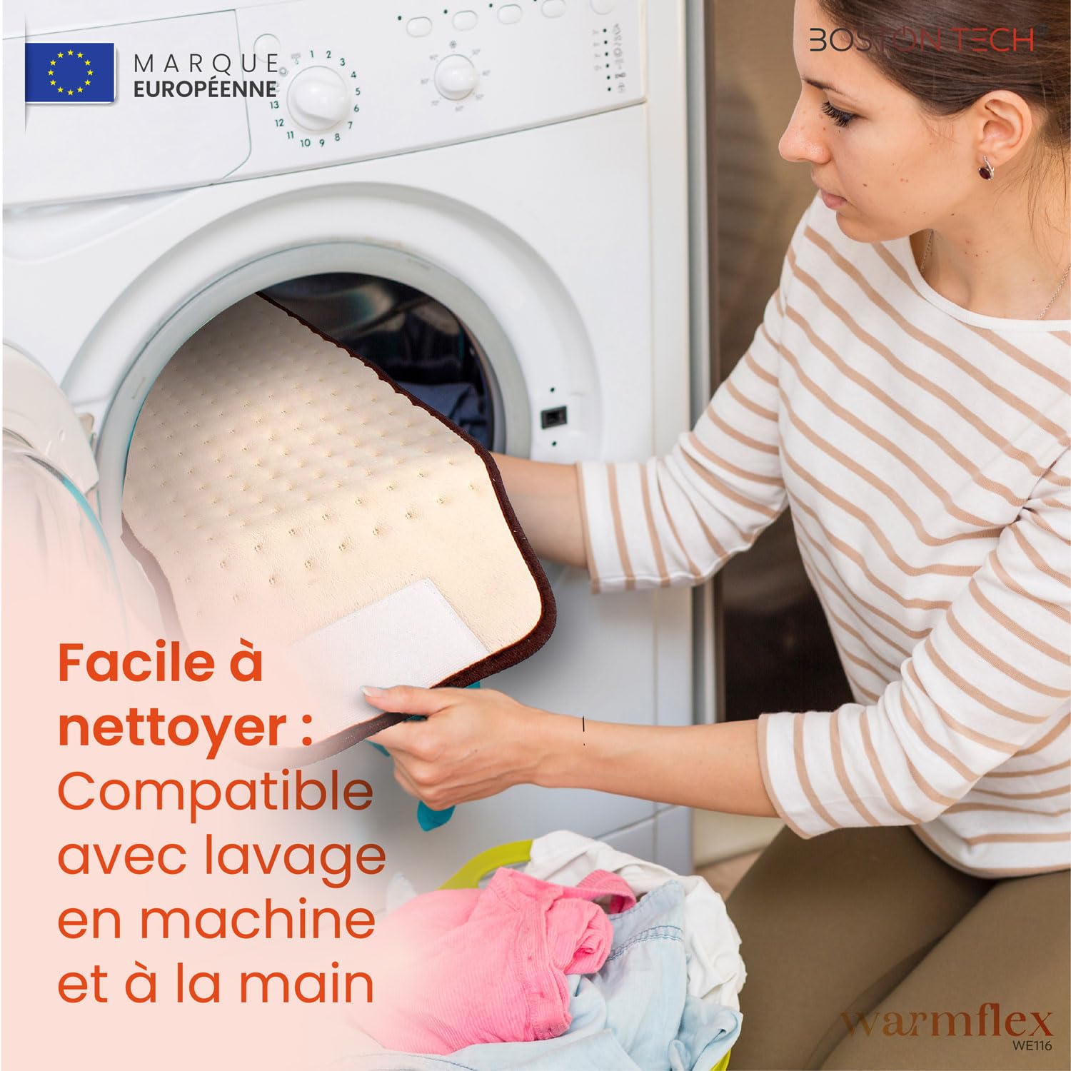 Coussin Chauffant Électrique WarmFlex | Microfibre Douce 29x69 cm | Chauffage Rapide | Soulagement de la Douleur | 3 Niveaux de Température | Écran Lumineux | Lavable en Machine + Ceinture Réglable